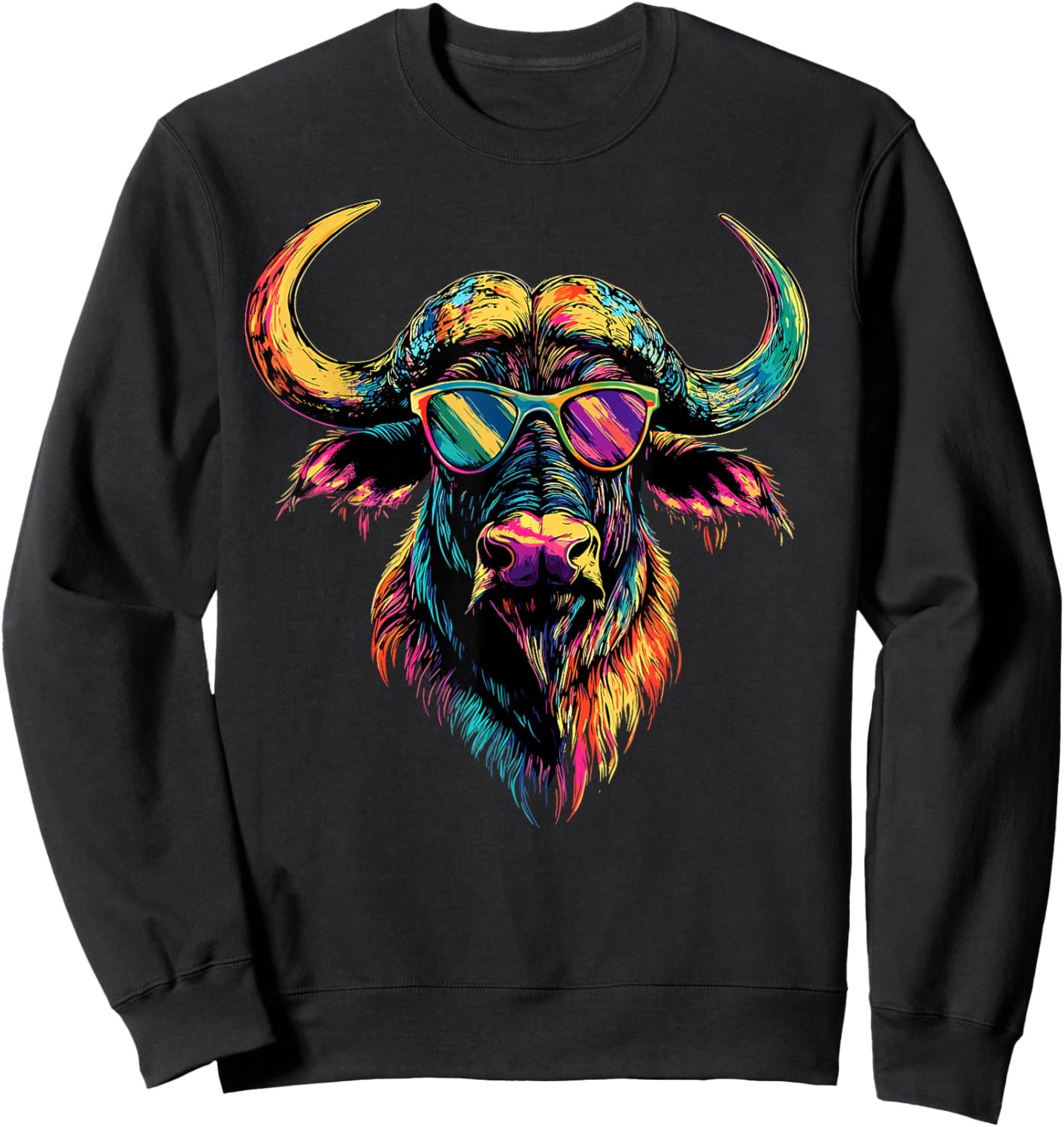 Buffalo Cape Water Buffalos Safari South African Buffalo Sweatshirt - Sweatshirt | Black