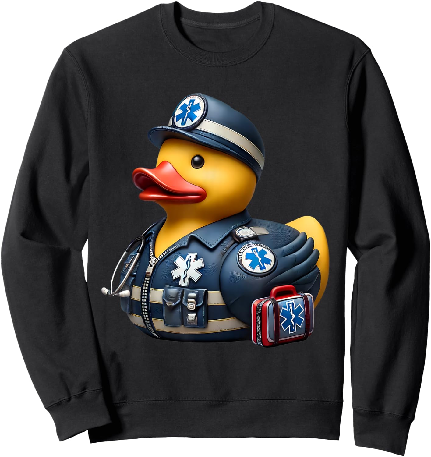 EMT Rubber Duck Paramedic Ducky Duckie Sweatshirt - Sweatshirt | Black