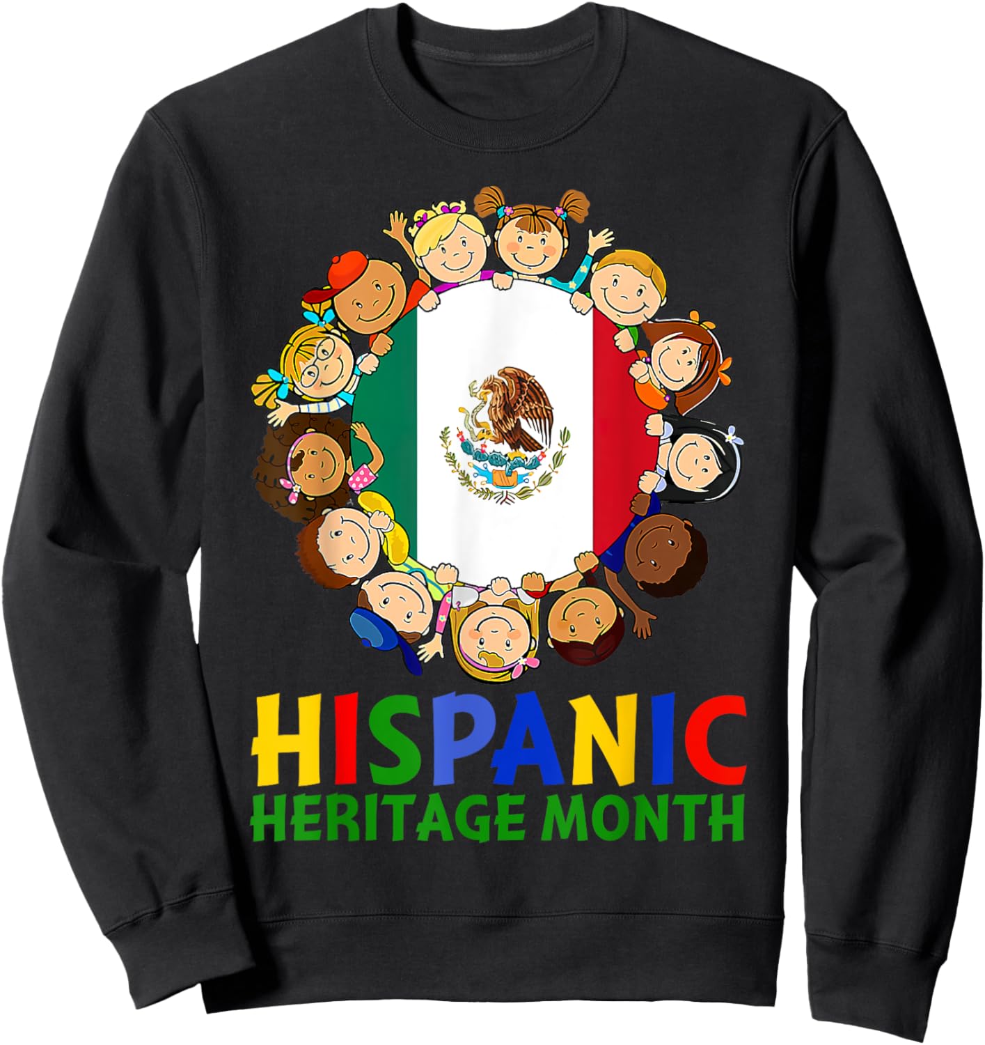 Hispanic Heritage Month Mexico Kids Boys Girls Sweatshirt - Sweatshirt | Black