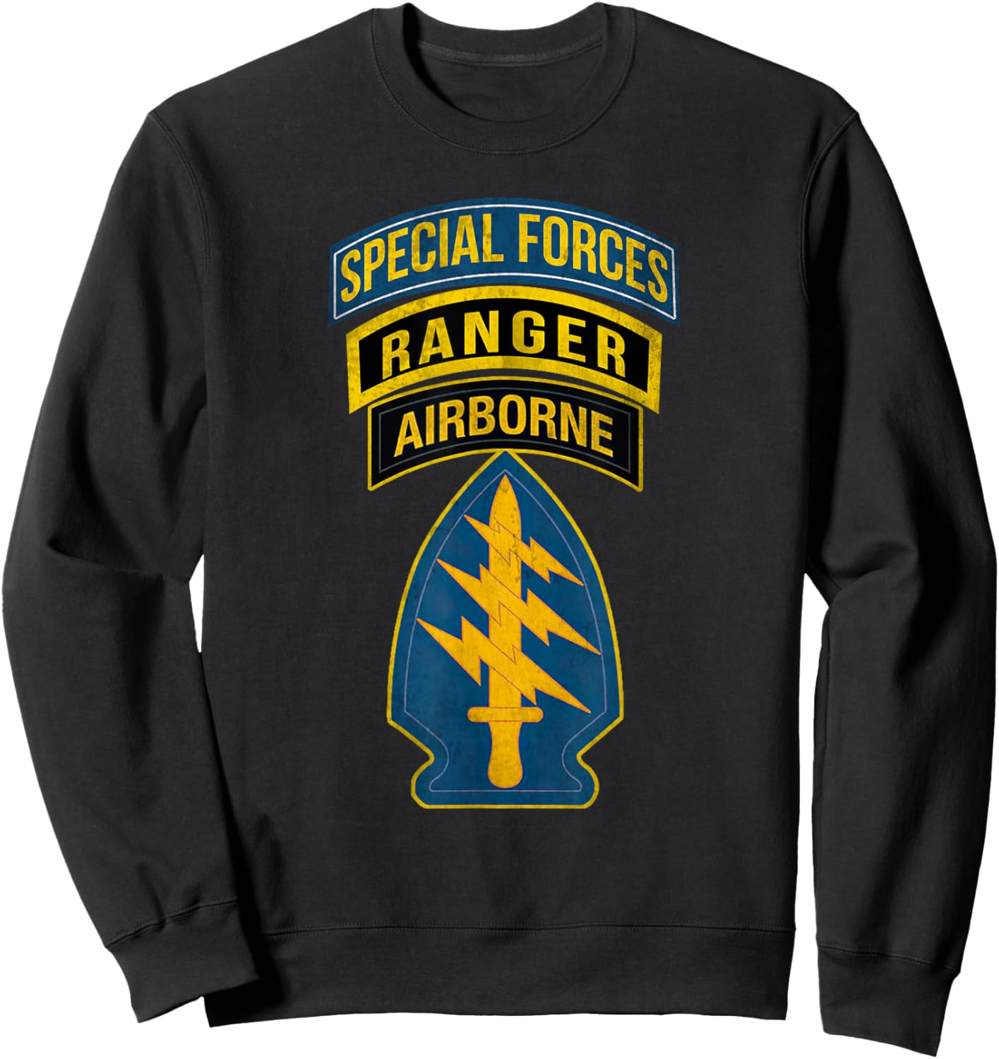 1st Special Forces Command Airborne Ranger Military Veteran Sweatshirt - Sweatshirt | Black