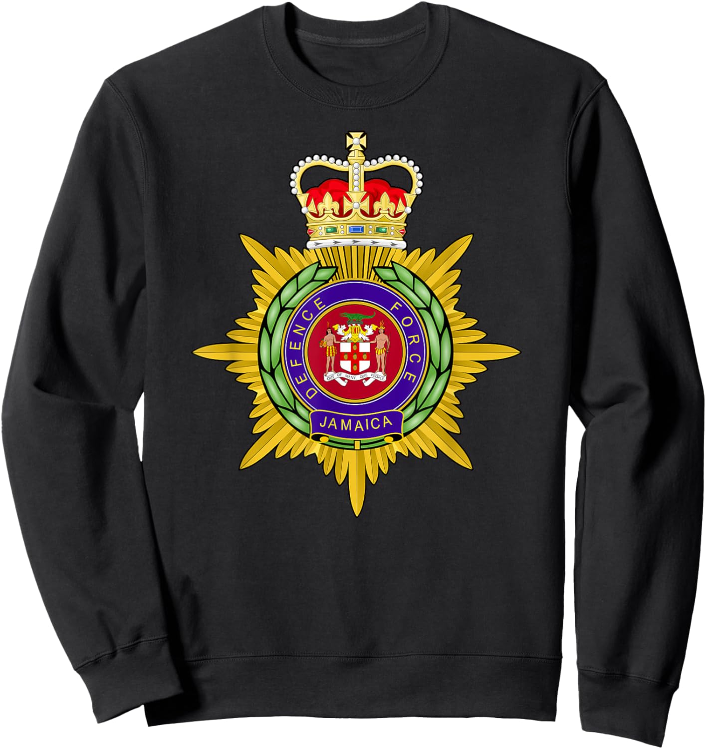 JDF Jamaica Defense Force Jamaican Army Uniform Military Sweatshirt - Sweatshirt | Black