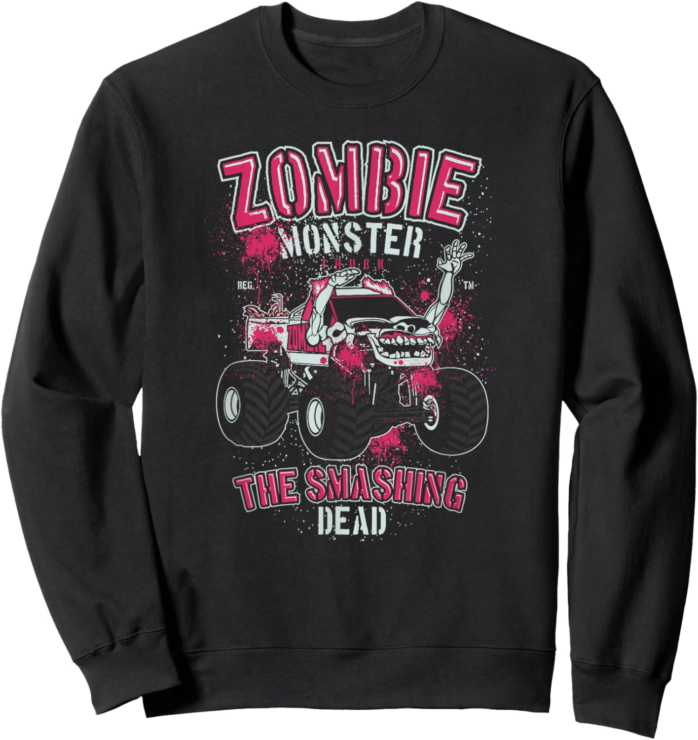 Funny Monster Truck Zombie Monster the Smashing Dead Truck Sweatshirt - Sweatshirt | Black