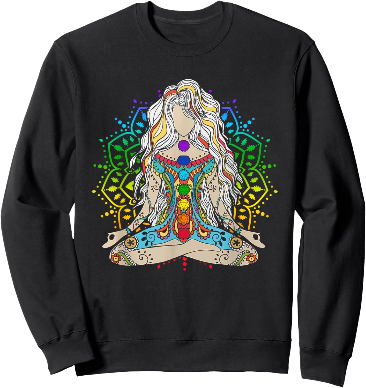 Yoga Meditation Spiritual Body Energy Chakra Buddha Sweatshirt - Sweatshirt | Black