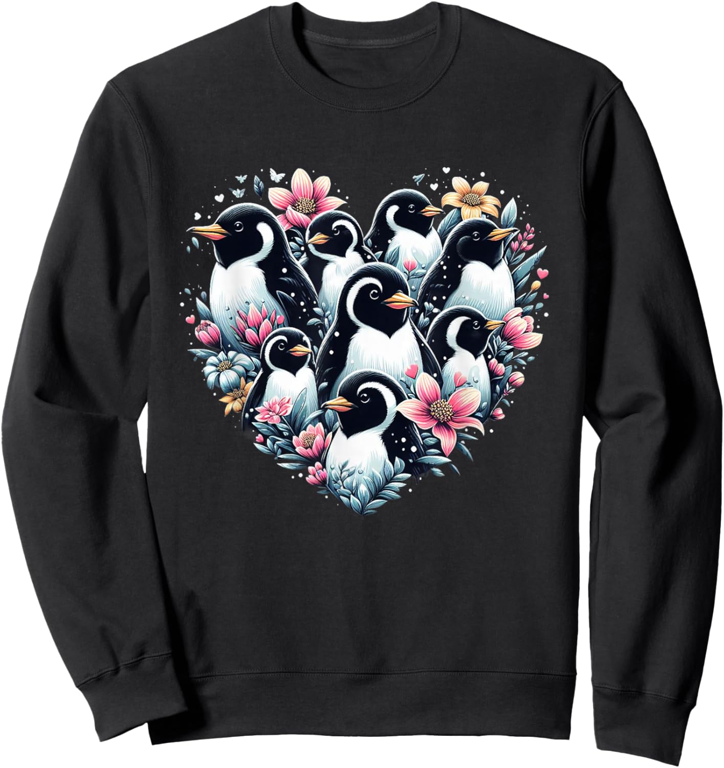 Penguins Love Beautiful Colorful Penguin Art Animal Sweatshirt - Sweatshirt | Black