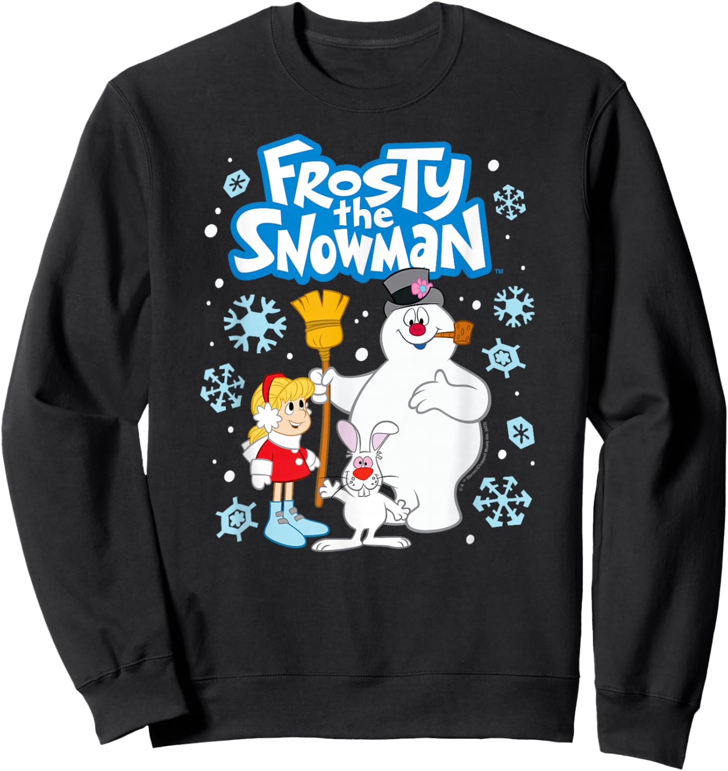 Frosty The Snowman - Frosty The Snowman Group Snowflakes Sweatshirt - Sweatshirt | Black