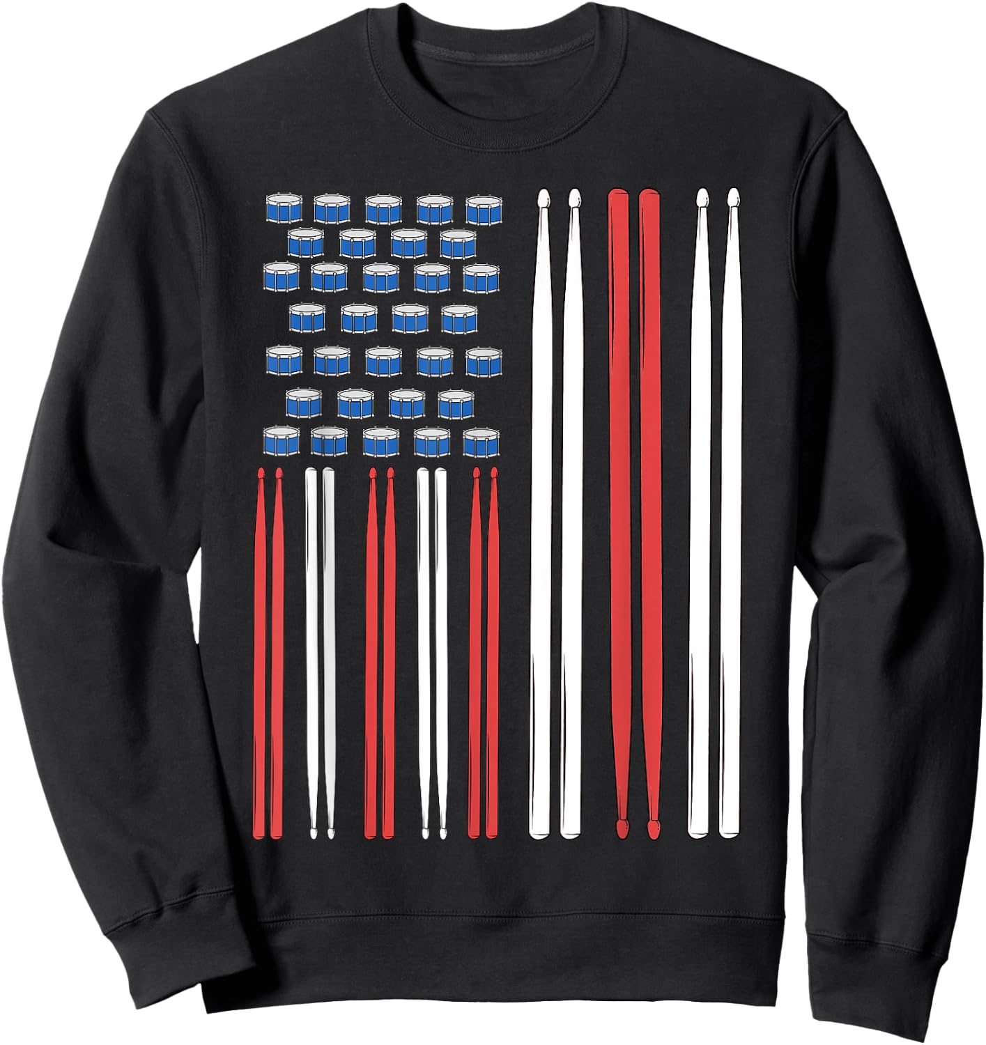 Drum Sticks Shirt Drummer Gift Drumming Shirt Men Percussion Sweatshirt - Sweatshirt | Black