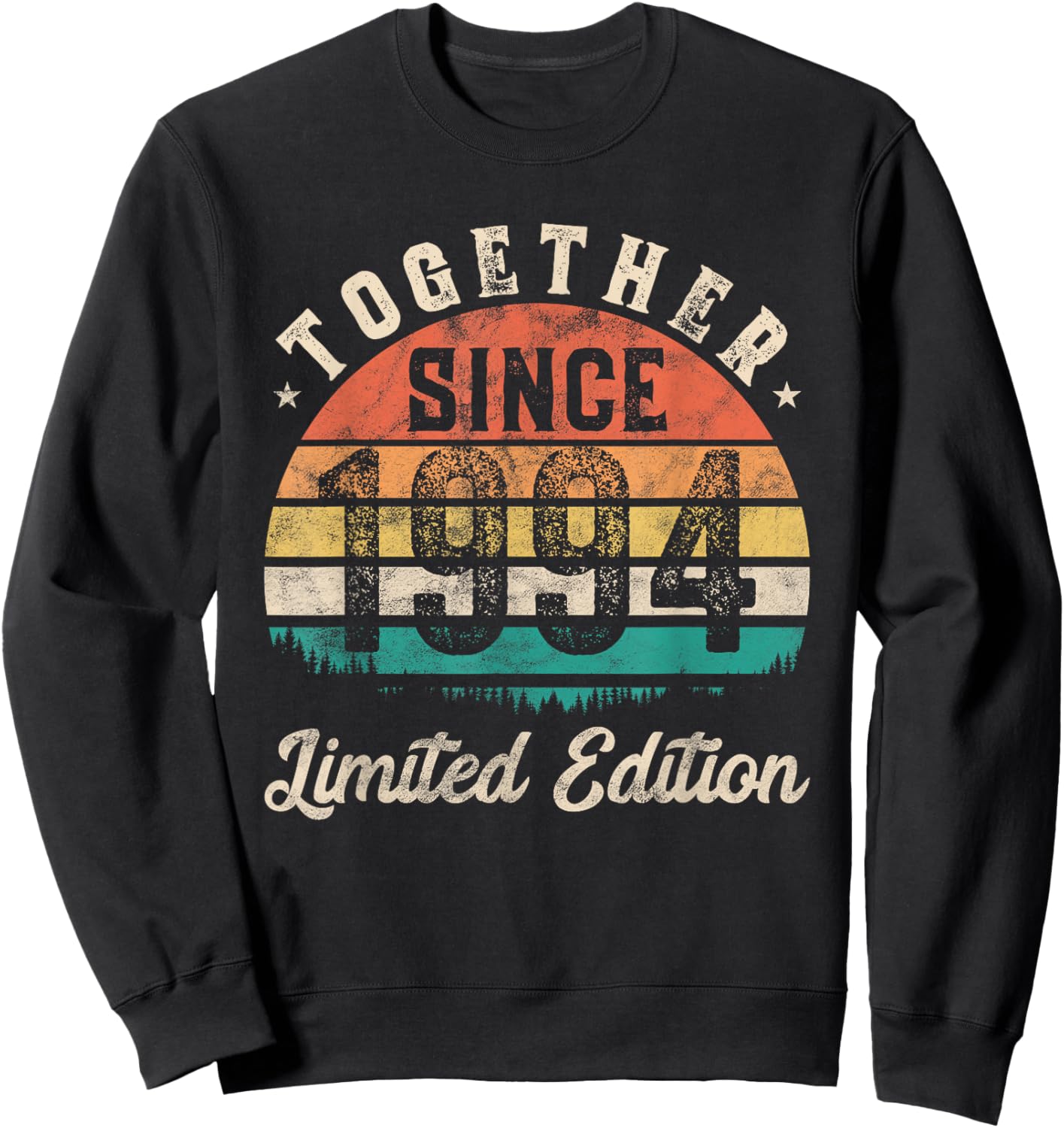 Together Since 1994 Couple 30th years wedding Anniversary Sweatshirt - Sweatshirt | Black