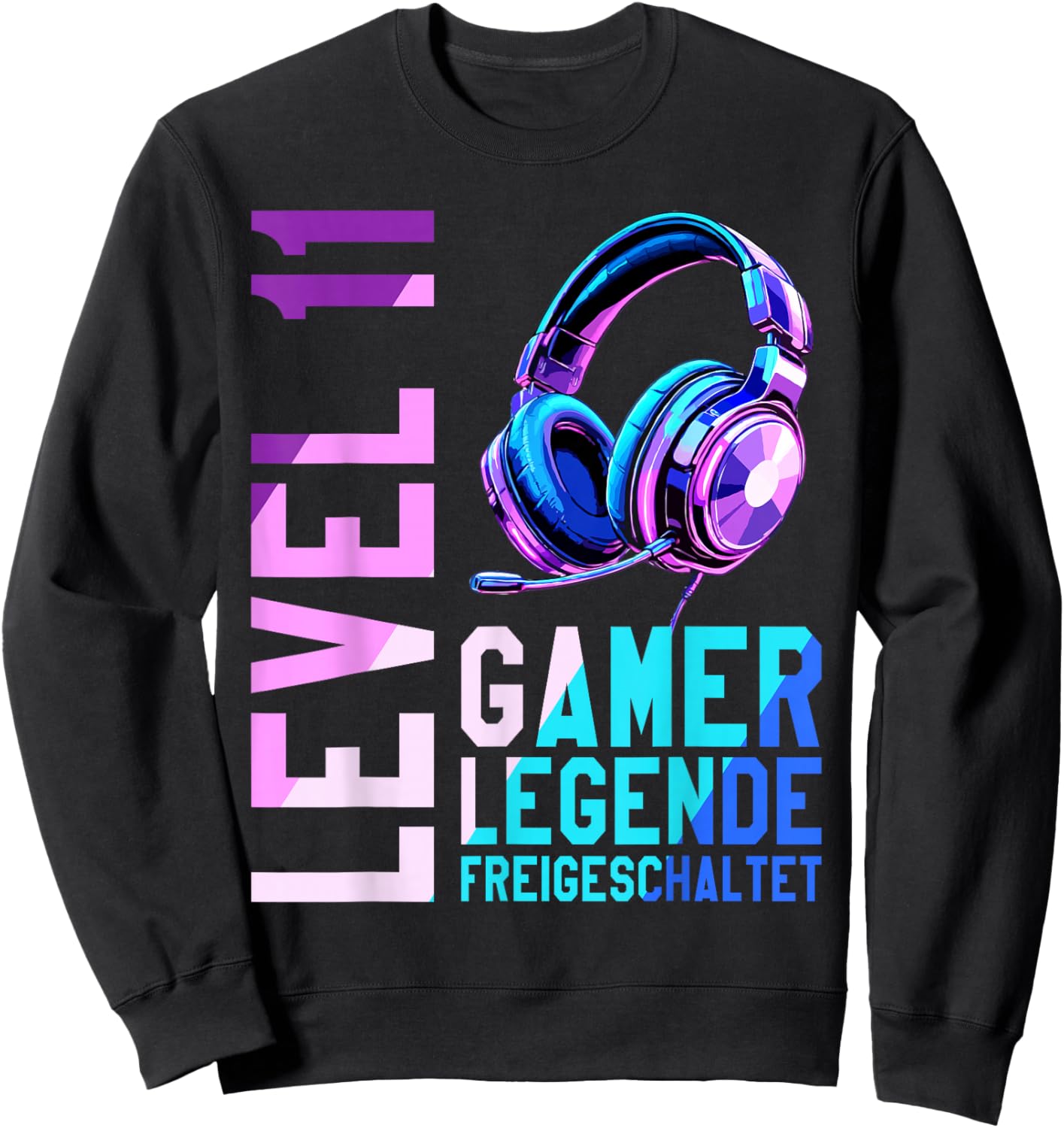 11. Geburtstag Junge Mädchen Gaming Level 11 Jahre Sweatshirt - Sweatshirt | Black