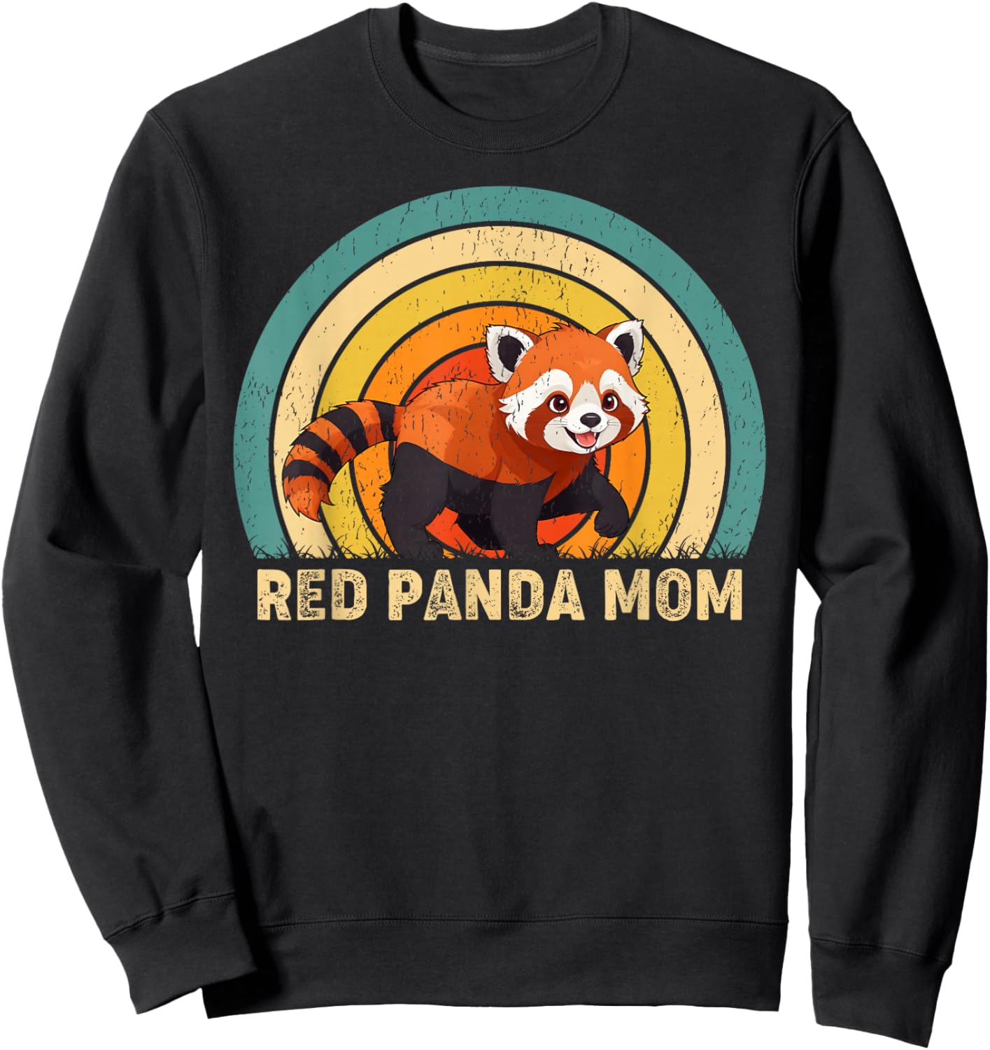 Red Panda Mom Mama Mother's Day Red Panda Girls Women Sweatshirt - Sweatshirt | Black