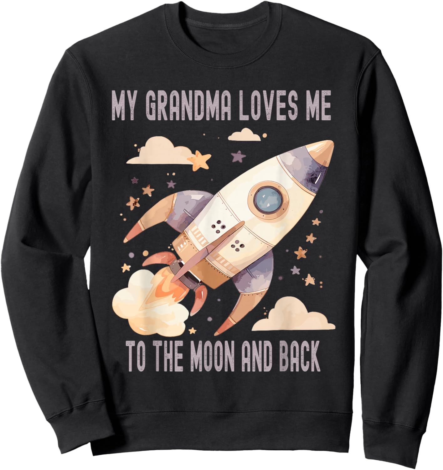 My Grandma Loves Me To The Moon And Back Sweatshirt - Sweatshirt | Black
