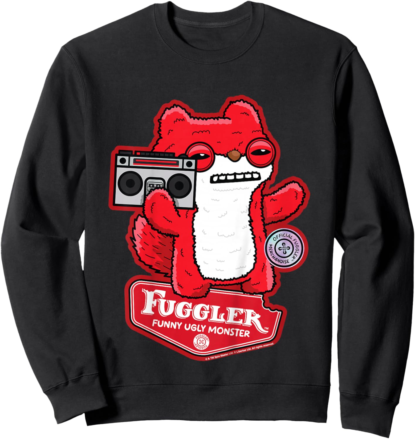 Kids Fuggler Boombox Sketchy Squirrel Kids Sweatshirt - Sweatshirt | Black