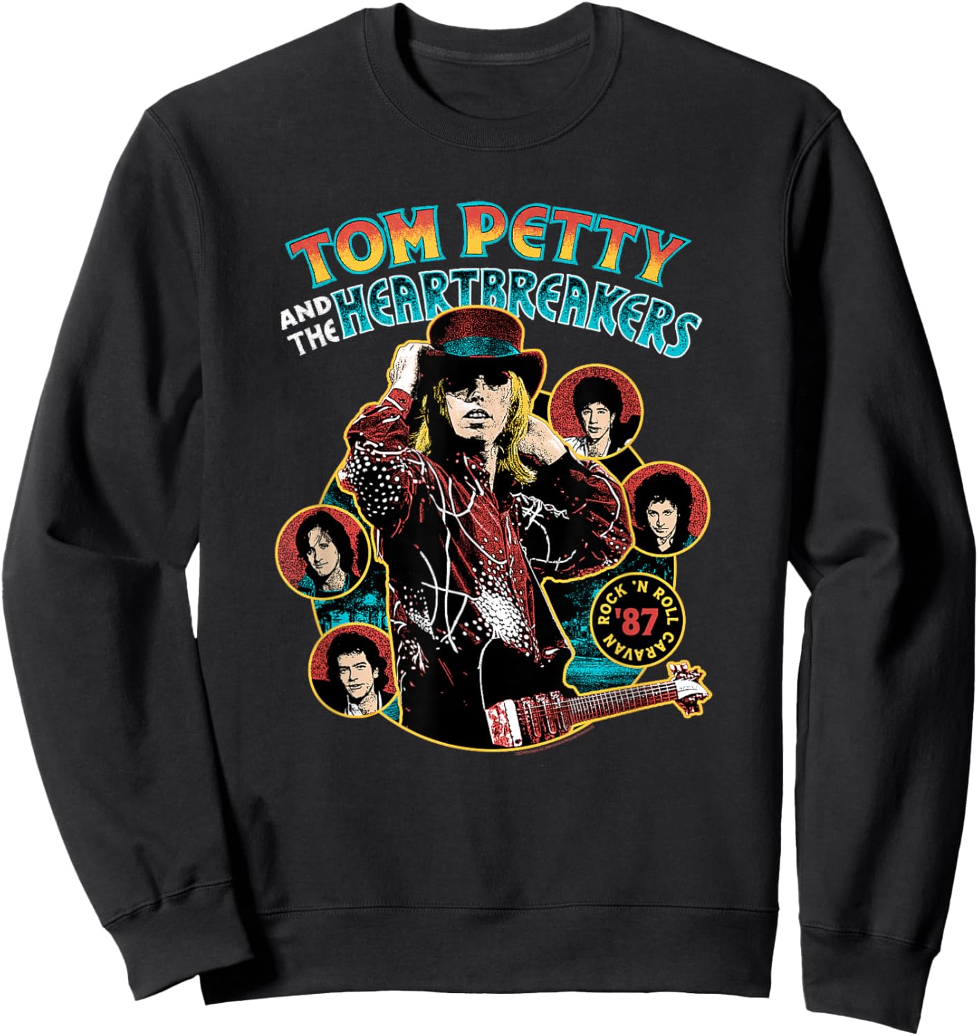 Tom Petty and The Heartbreakers Rock N Roll Caravan Top Hat Sweatshirt - Sweatshirt | Black