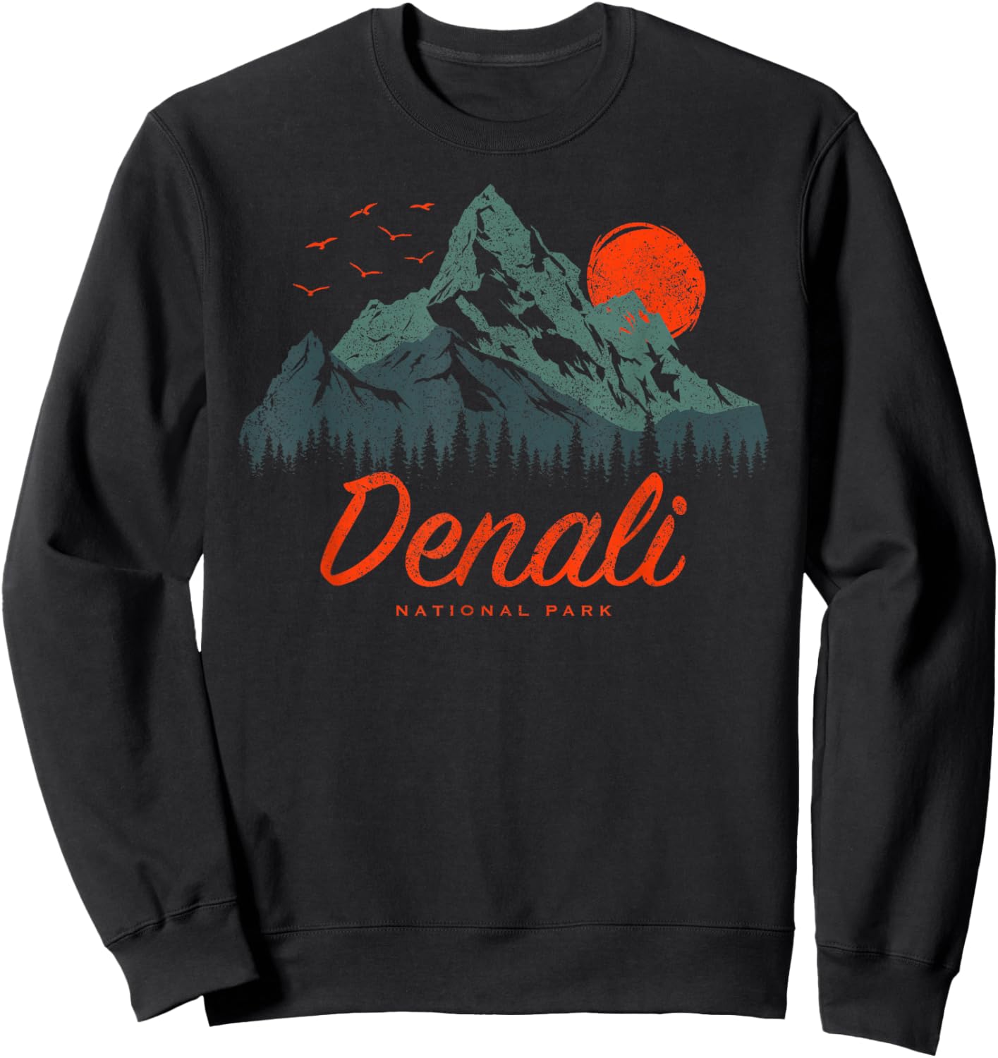 Retro Denali National Park US Vintage Denali Sweatshirt - Sweatshirt | Black