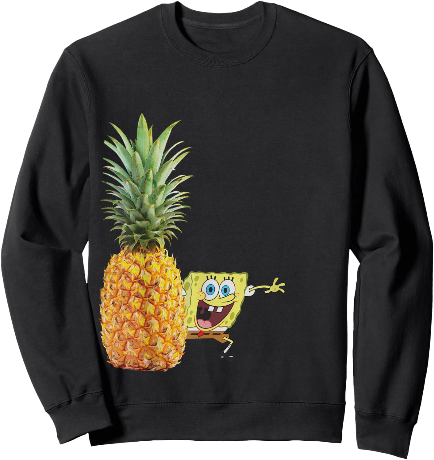 Pineapple And Spongebob Squarepants Sweatshirt - Sweatshirt | Black