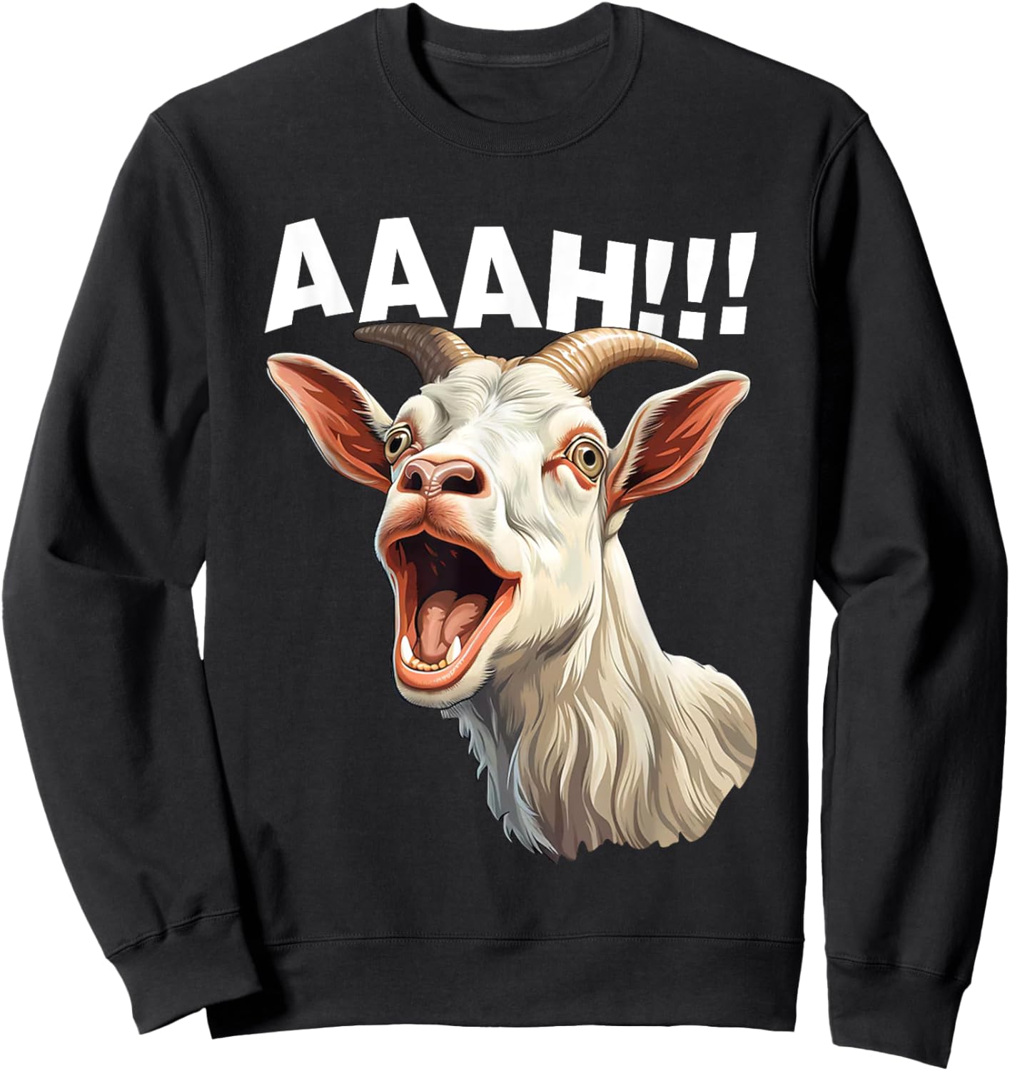Halloween Screaming Goat AAAH!!! - Funny Crazy Goat Sweatshirt - Sweatshirt | Black