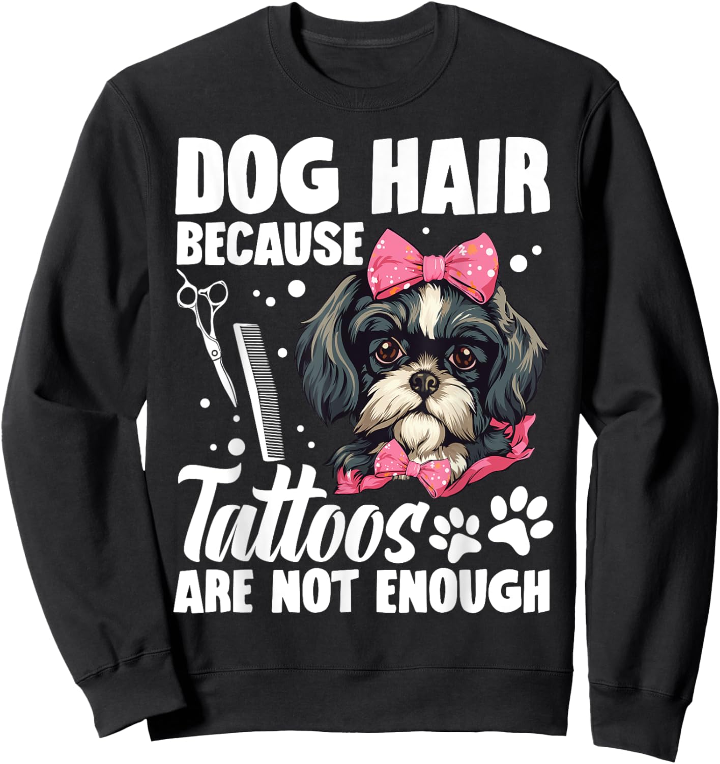 Dog Hairdresser Smocks Grooming Salon Dog Groomer Sweatshirt - Sweatshirt | Black