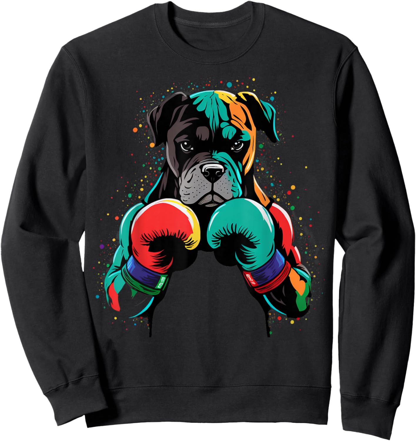 Funny Kickboxing or Boxing Boxer Dog Men Women Kids Sweatshirt - Sweatshirt | Black