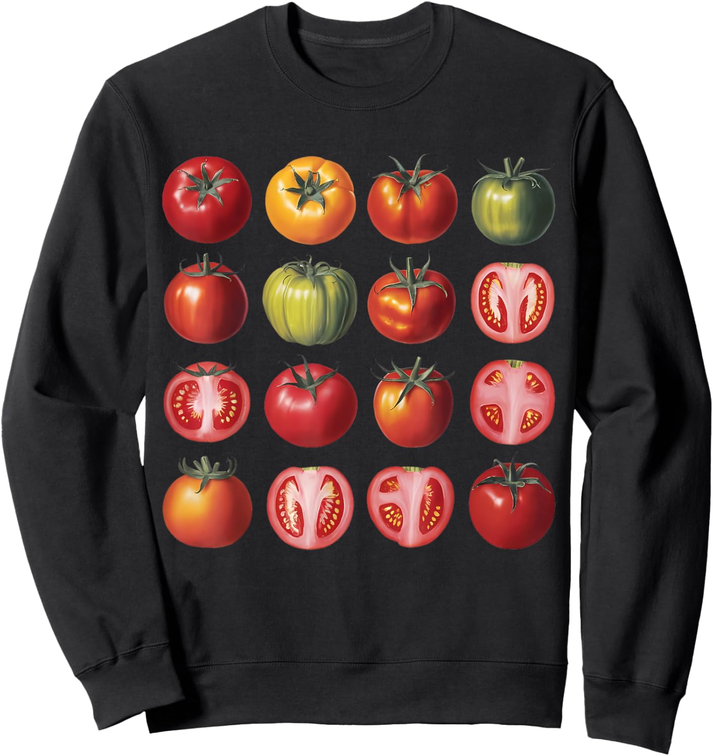 Tomato Lover Design Breeds of Tomatoes Farmer's Market Women Sweatshirt - Sweatshirt | Black