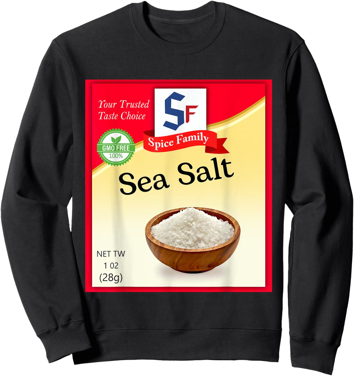 Sea Salt Condiment Costume Holiday Spice Costumes Sweatshirt - Sweatshirt | Black