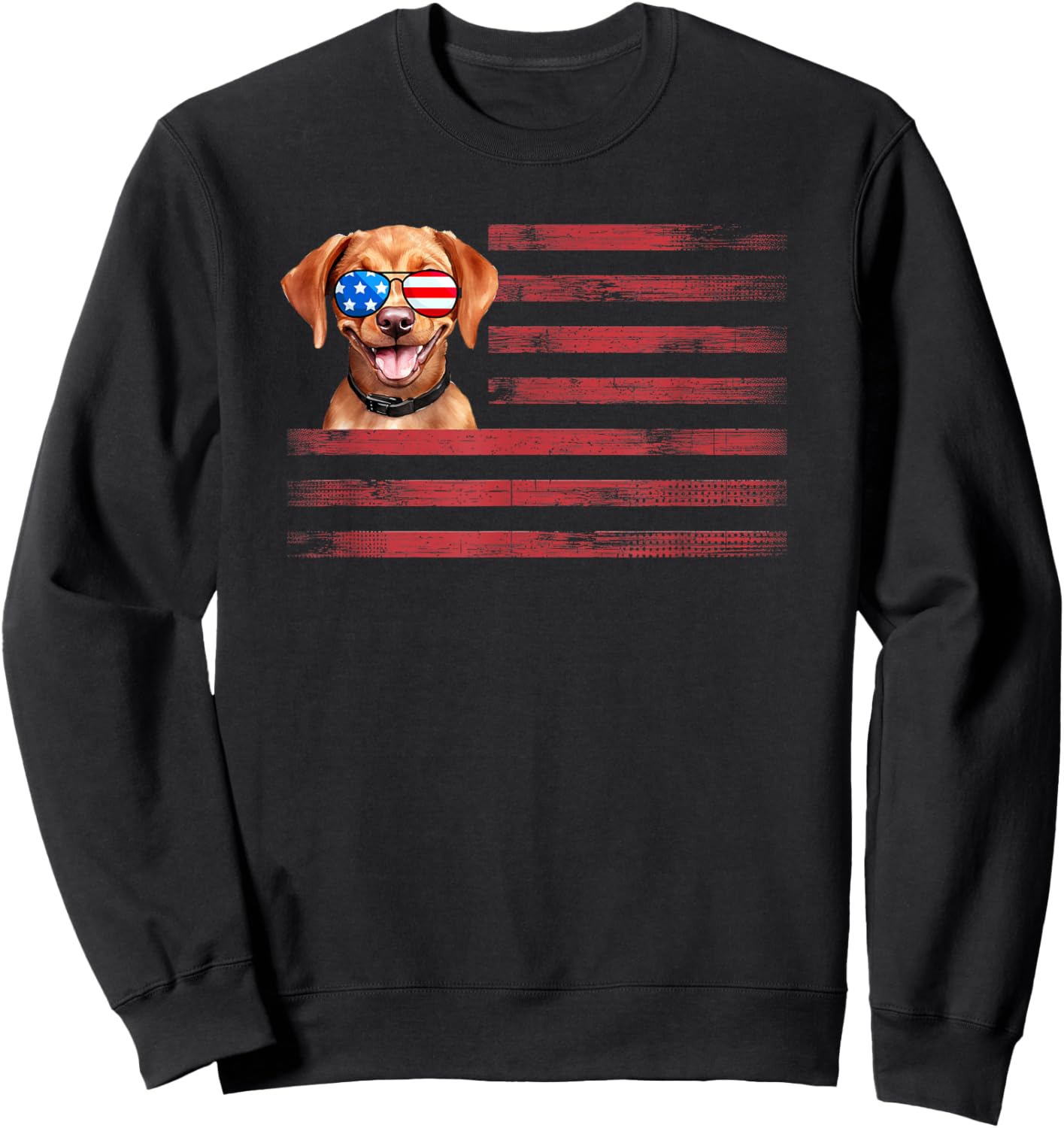 Fox Red Lab Mom Dad Flag Labrador Retriever Sweatshirt - Sweatshirt | Black
