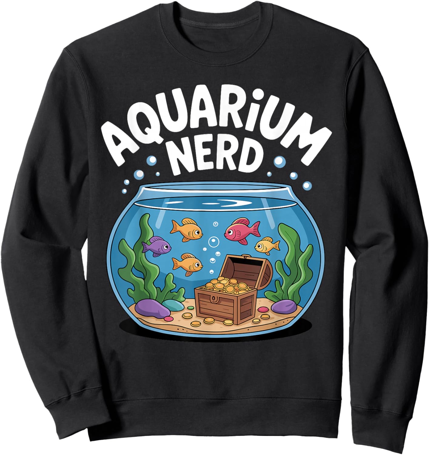 Best Aquarium Art Women Fish Tank Aquarium Lover Sweatshirt - Sweatshirt | Black