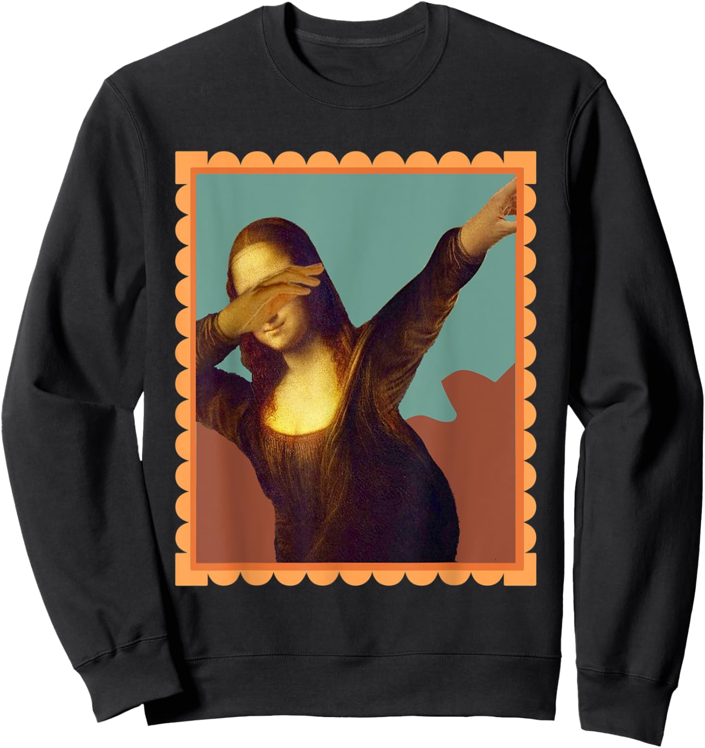 Dabbing Mona Lisa Painting Funny Art Teacher Women Kids Sweatshirt - Sweatshirt | Black