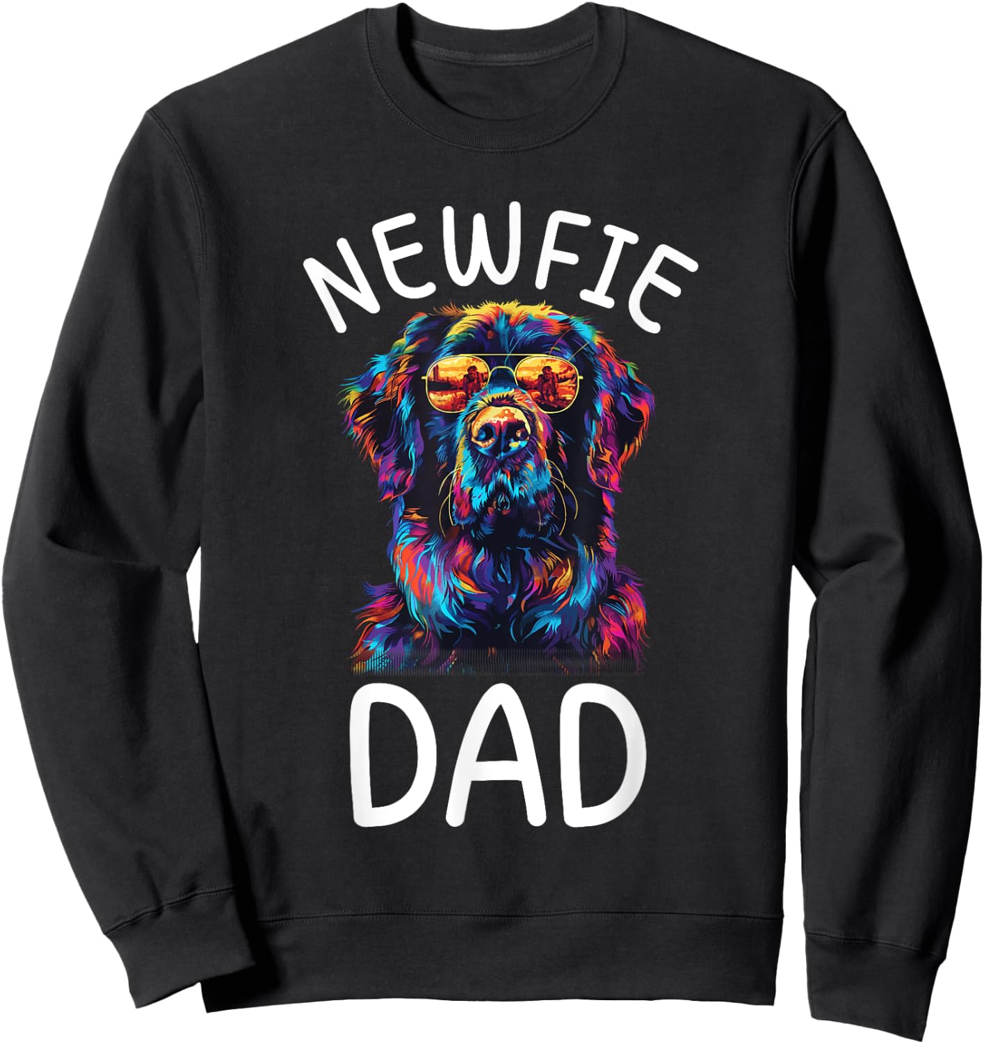 Newfoundland Dad Pop Art Design Newfoundland Dog Lovers Sweatshirt - Sweatshirt | Black