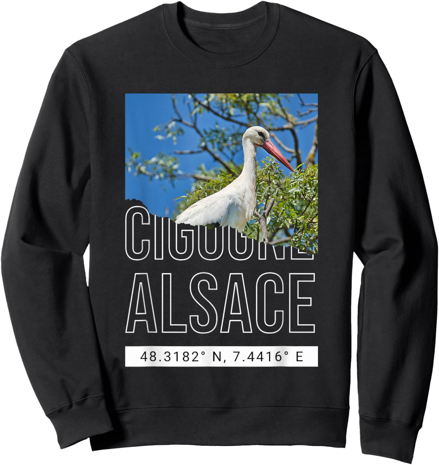 Stork Alsace Gift Alsatian Alsatian Sweatshirt - Sweatshirt | Black