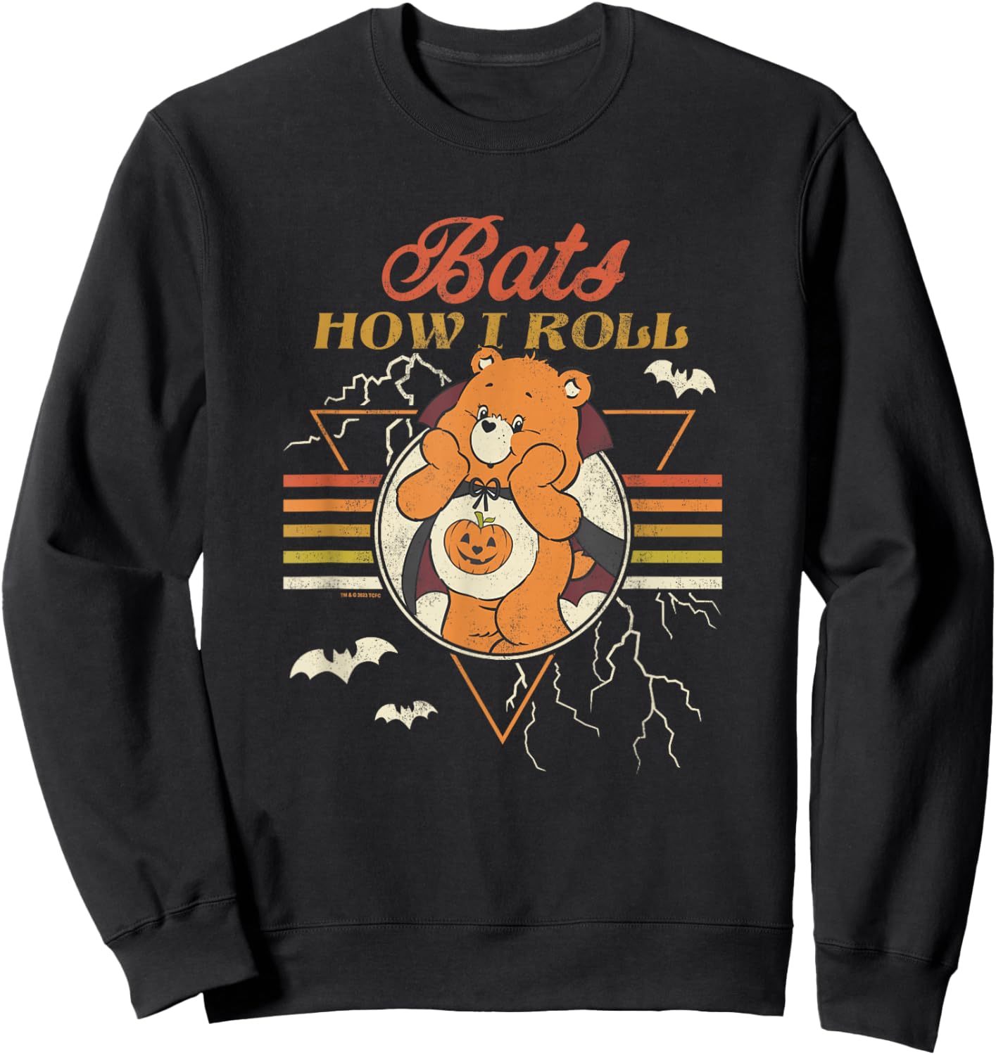 Care Bears Halloween Vintage Bats How I Roll Trick Or Sweet Sweatshirt - Sweatshirt | Black