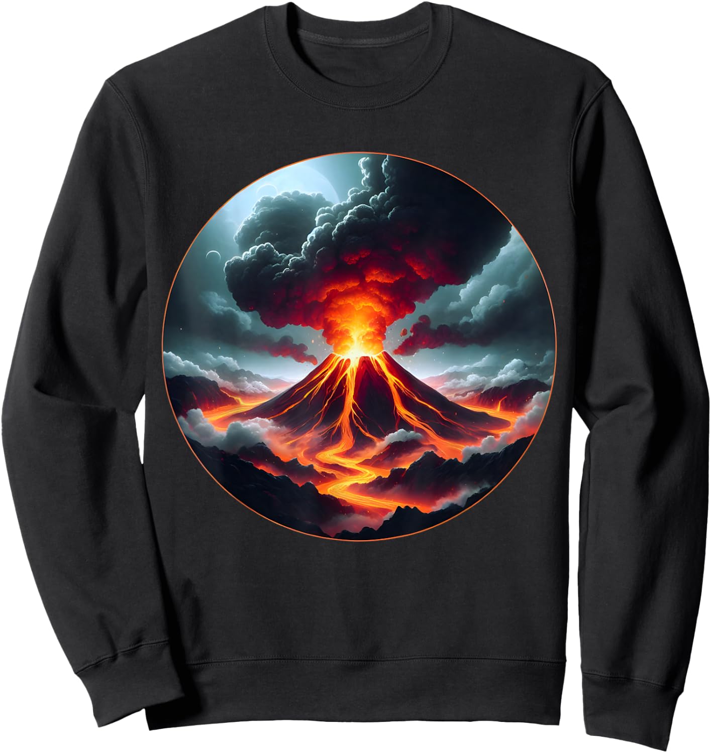 Cool erupting volcano Outfit for boys and girls Sweatshirt - Sweatshirt | Black