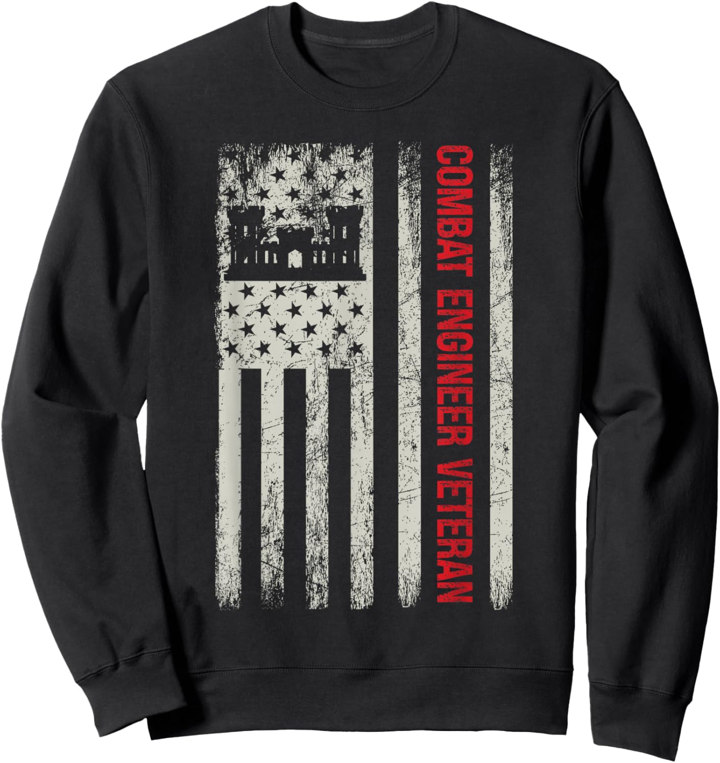 Combat Engineer Veteran Engineering Veteran's Day Sweatshirt - Sweatshirt | Black