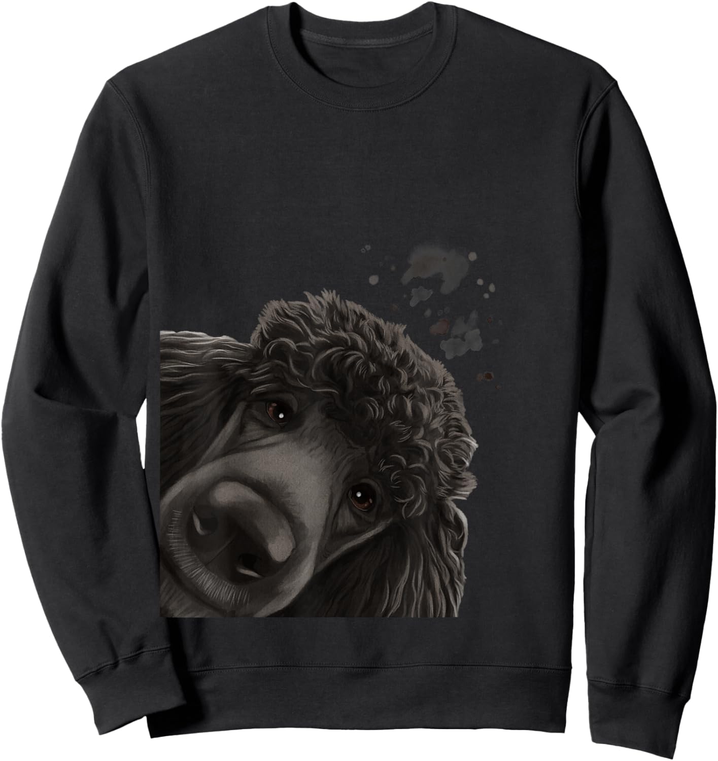 Funny Curious Dog Black Standard Poodle Sweatshirt - Sweatshirt | Black