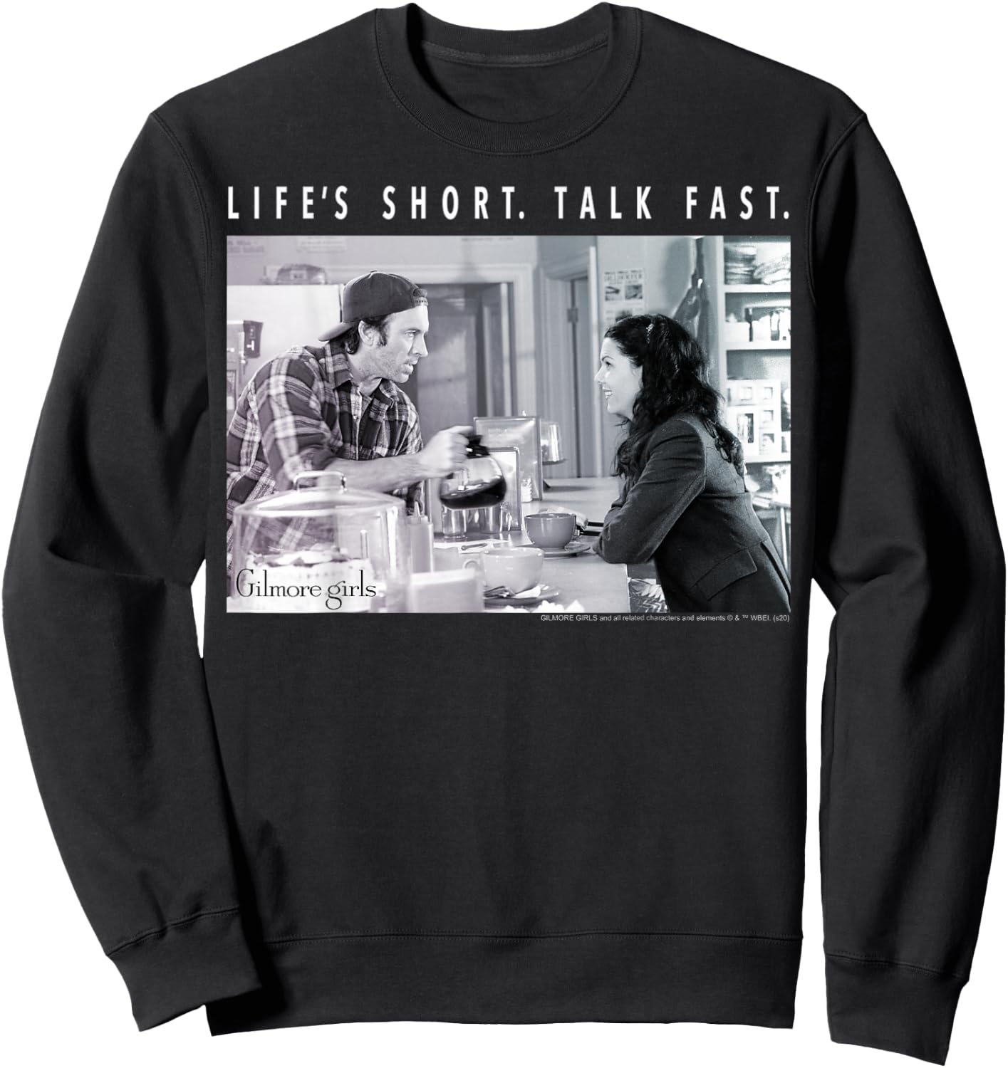 Gilmore Girls Luke And Lorelai Life's Short Talk Fast Sweatshirt - Sweatshirt | Black