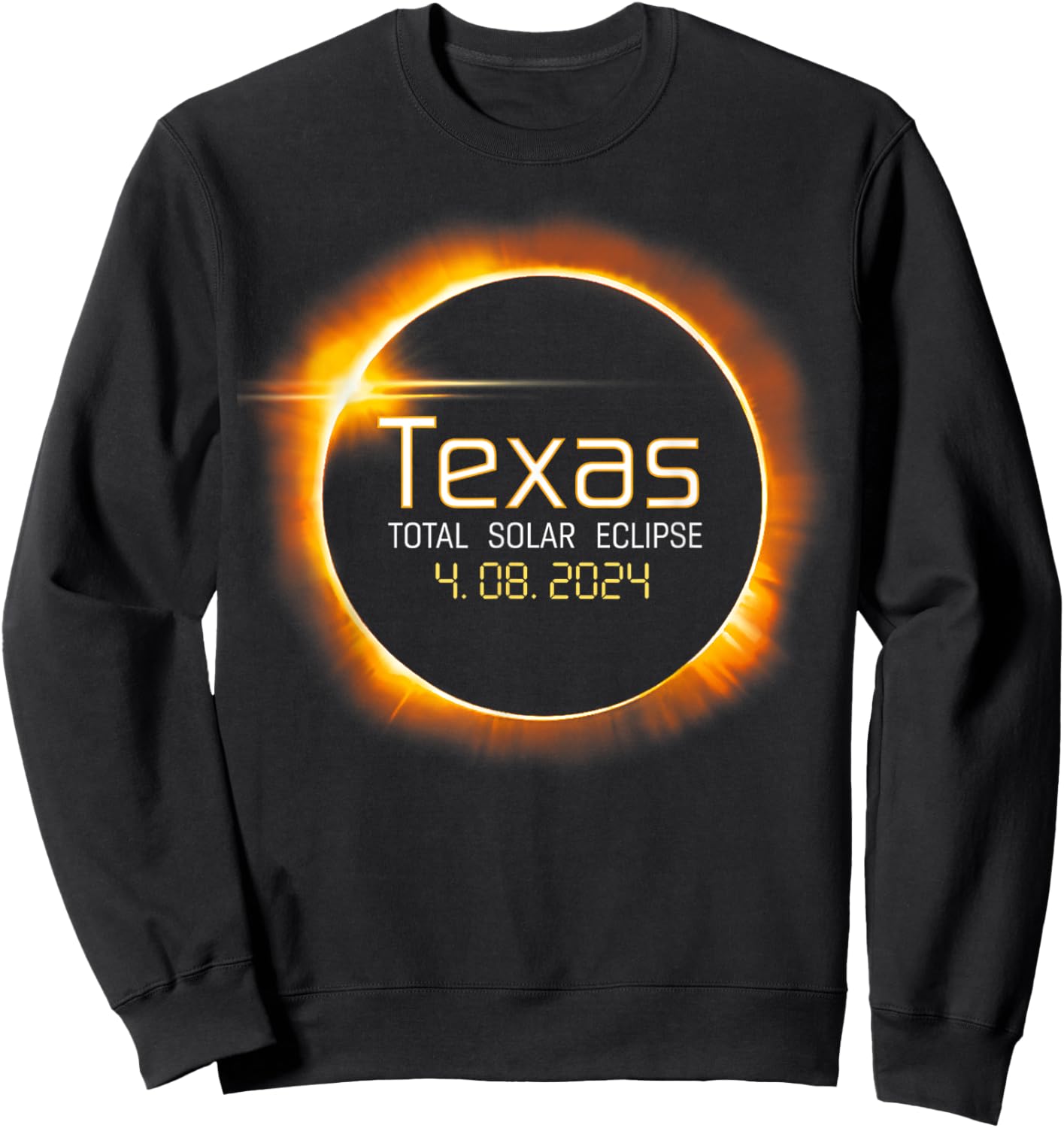 2024 Solar Eclipse Texas USA Totality Sweatshirt - Sweatshirt | Black
