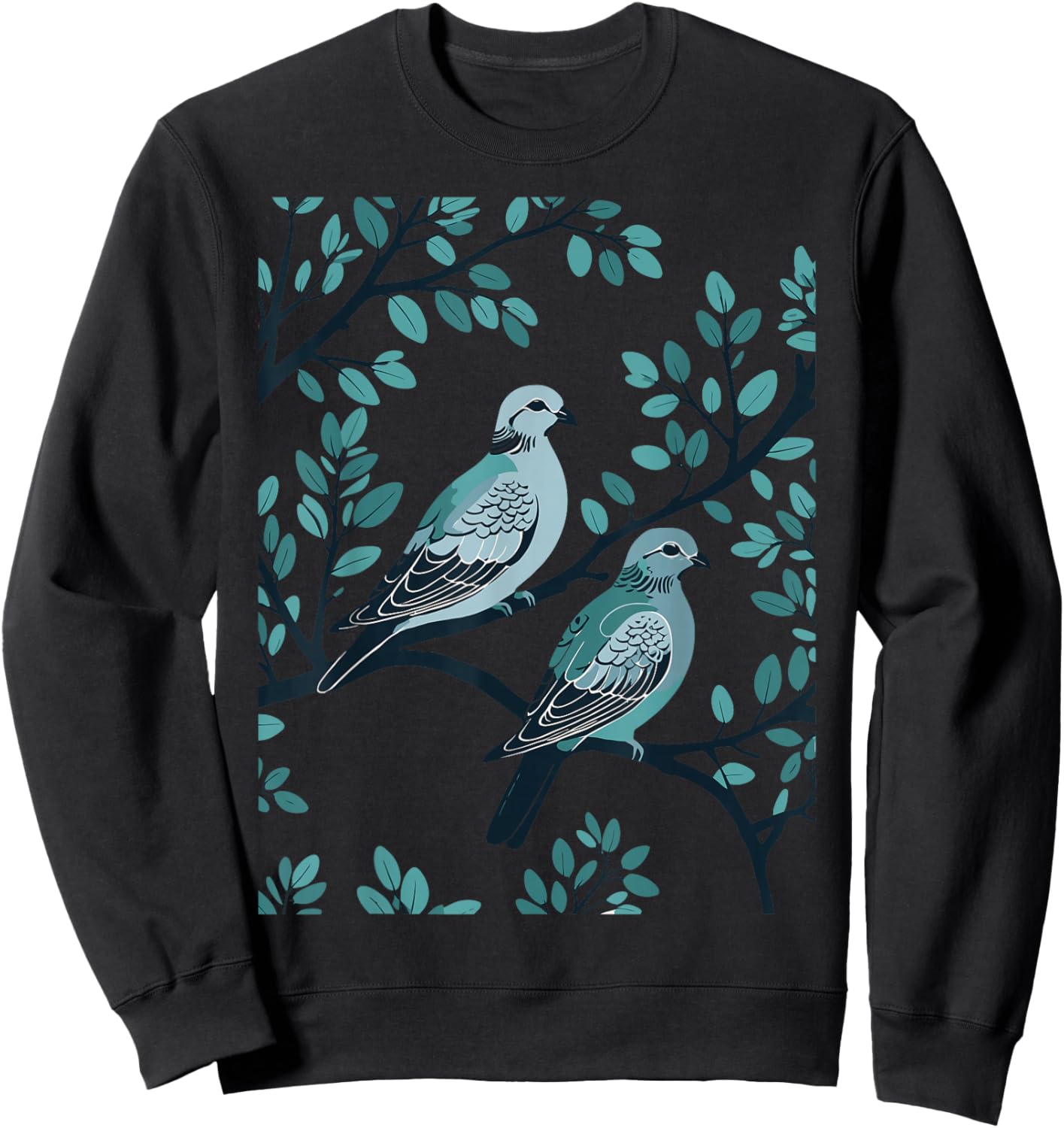 Two Turtle Doves Cut-Out Stencil-Style 3 Sweatshirt - Sweatshirt | Black