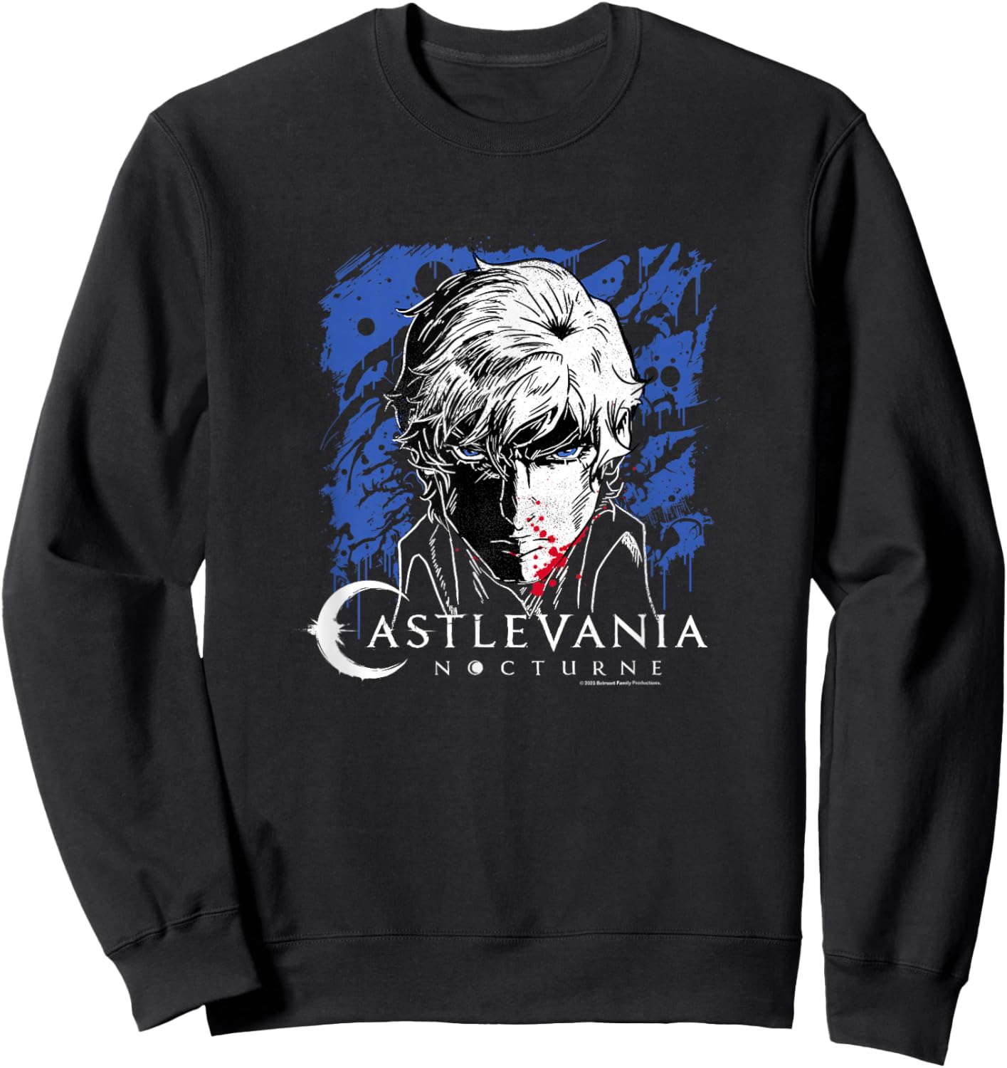 Castlevania: Nocturne Blood Covered Richter Face Portrait Sweatshirt - Sweatshirt | Black