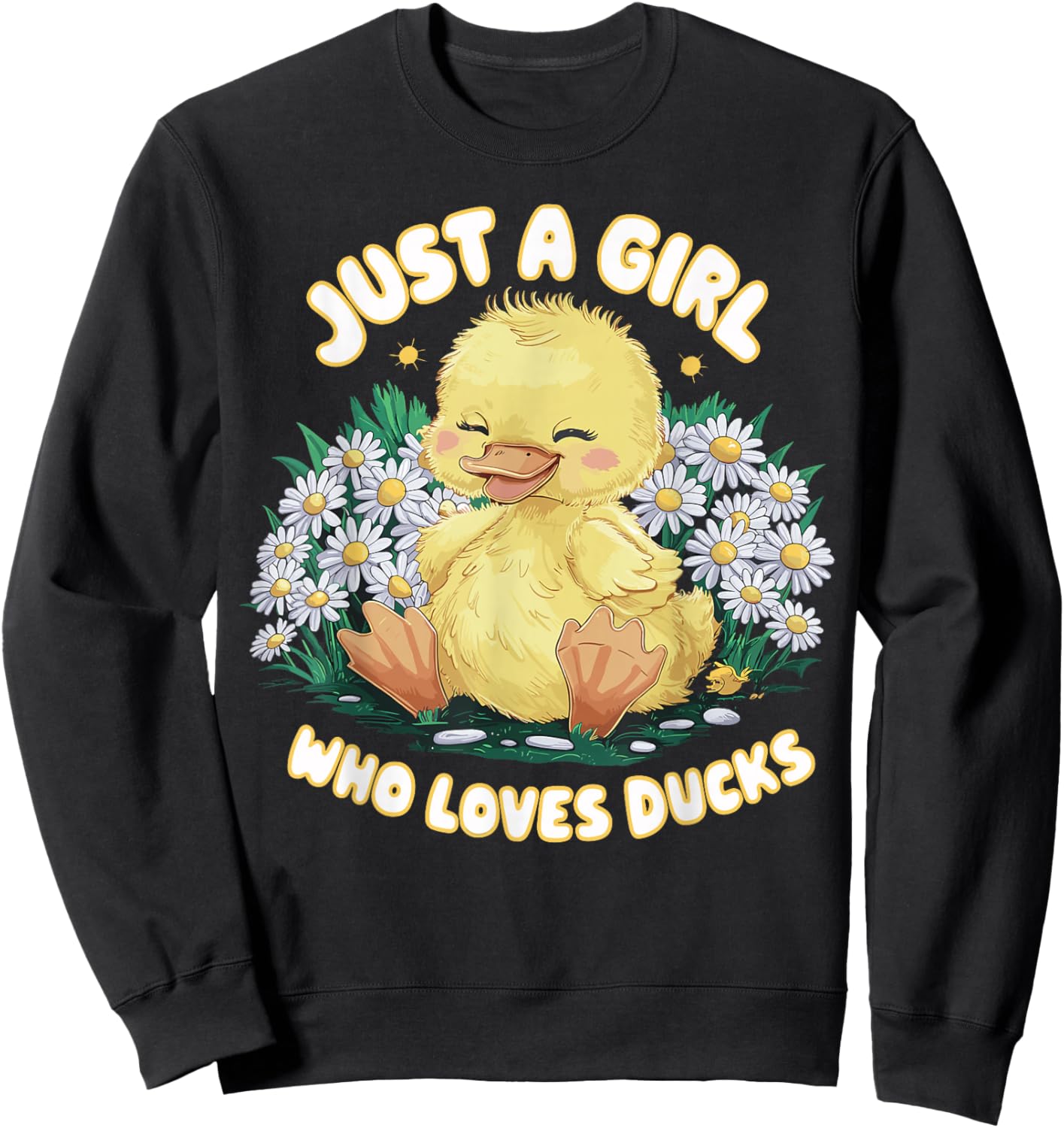 Just a Girl Who Loves Ducks Cute Duck Sweatshirt - Sweatshirt | Black