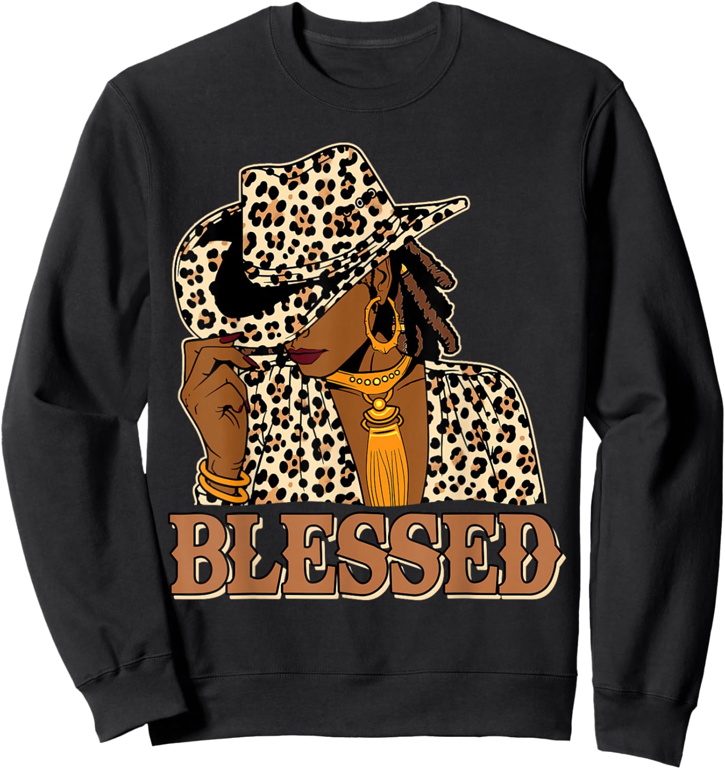 Blessed Black Cowgirl Western Swag African Christian Woman Sweatshirt - Sweatshirt | Black