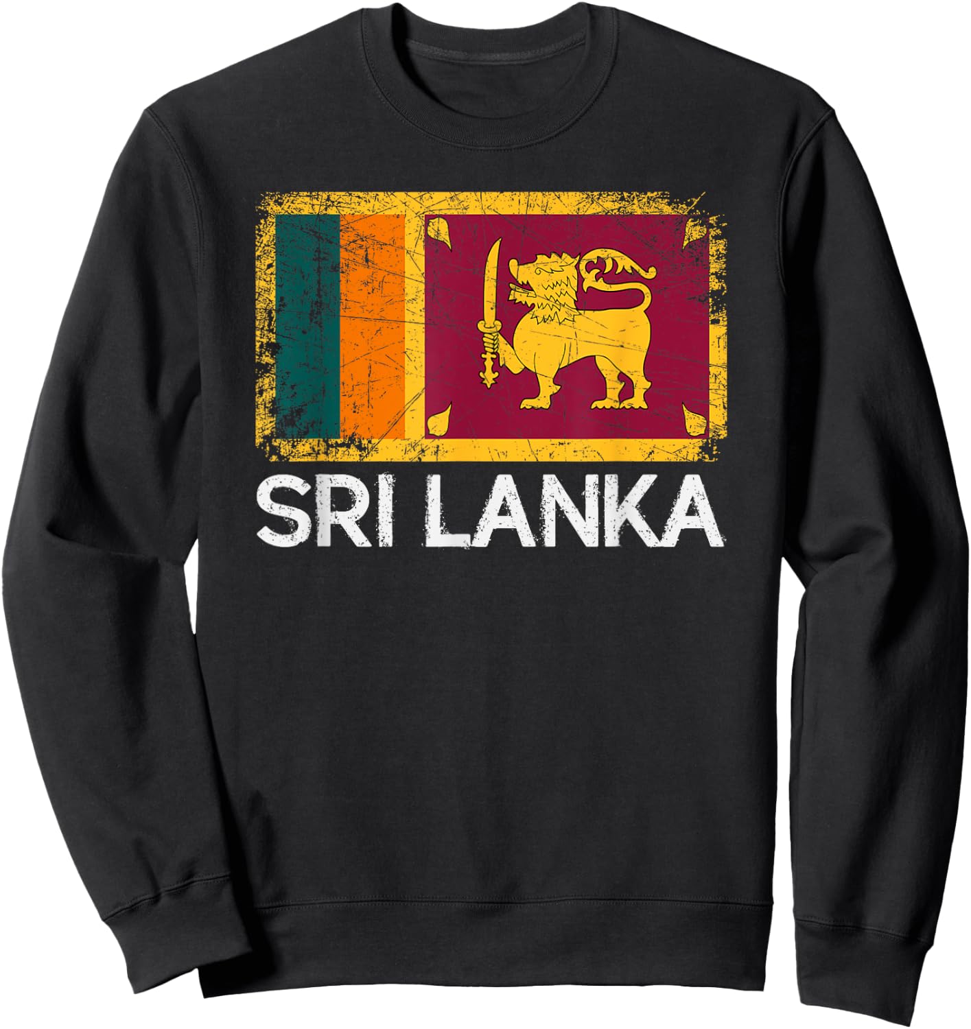 Sri Lankan Flag | Vintage Made In Sri Lanka Gift Sweatshirt - Sweatshirt | Black