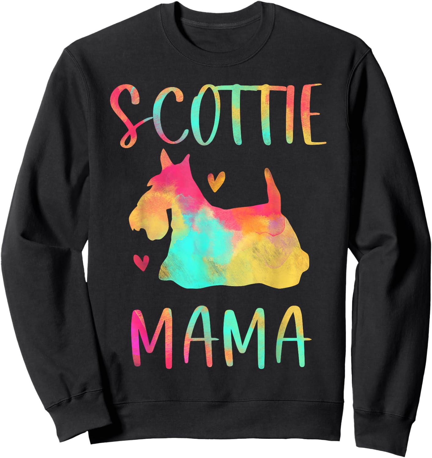 Scottie Mama Colorful Scottish Terrier Gifts Dog Mom Sweatshirt - Sweatshirt | Black