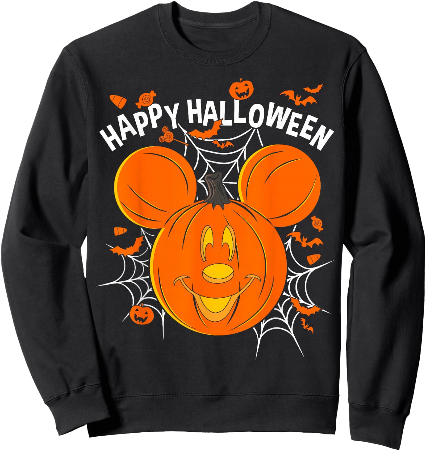 Disney Mickey & Friends Mickey Pumpkin Happy Halloween Small Sweatshirt - Sweatshirt | Black