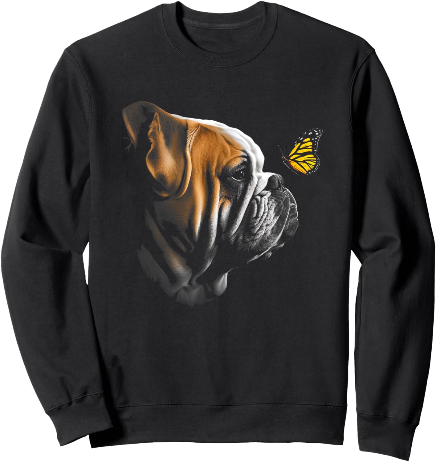 English Bulldog Butterfly Bulldogs Dog Lovers Sweatshirt - Sweatshirt | Black