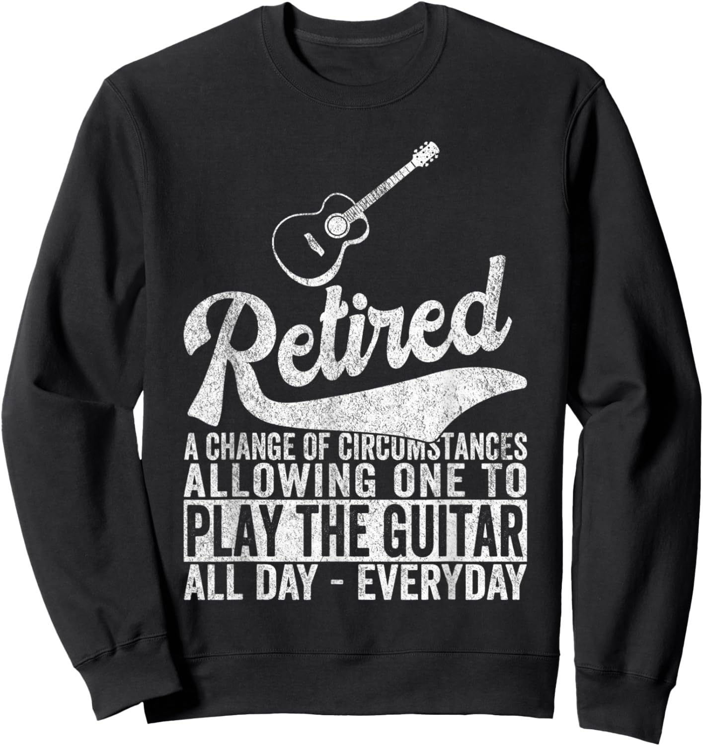 Funny Retired Definition Guitar Player Retirement Retro Sweatshirt - Sweatshirt | Black