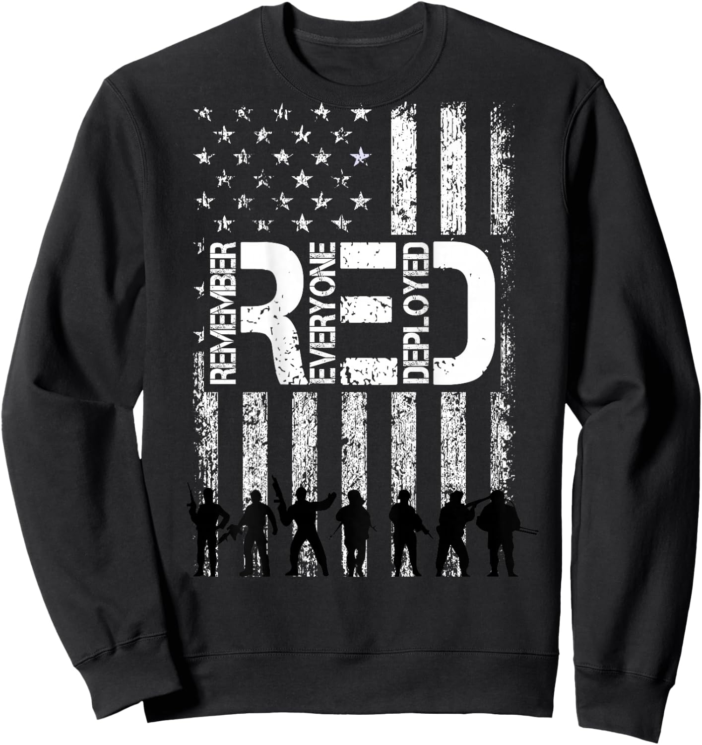 On Fridays We Wear Red Military Veteran Day US Flag Back Sweatshirt - Sweatshirt | Black