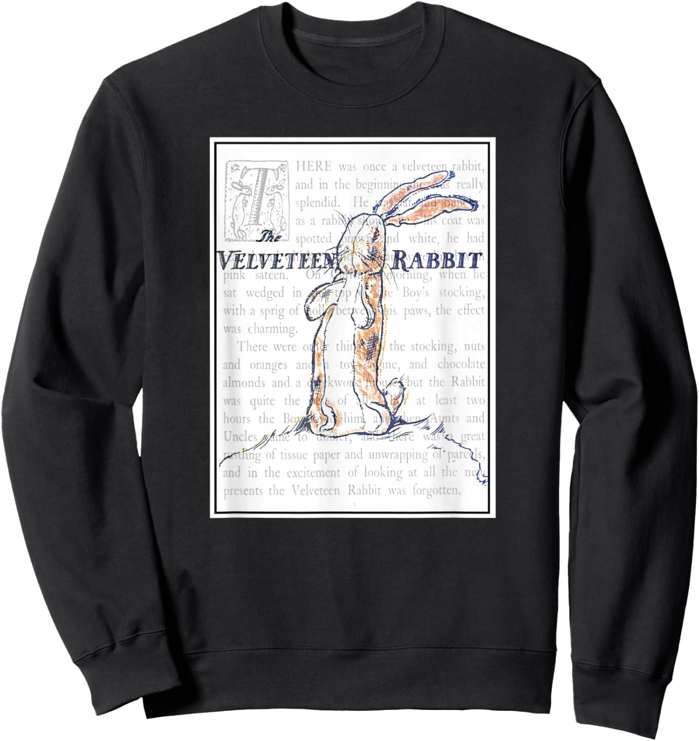 How Toys Become Real Stuffed Animal Velveteen Rabbit - Black, Small Sweatshirt - Sweatshirt | Black