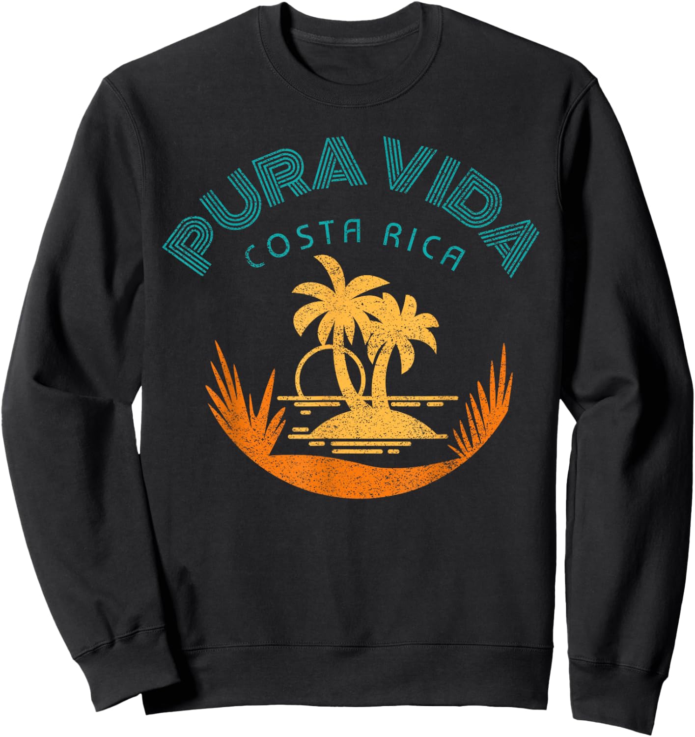 Beach Vibes Pura Vida Costa Rica Sweatshirt - Sweatshirt | Black