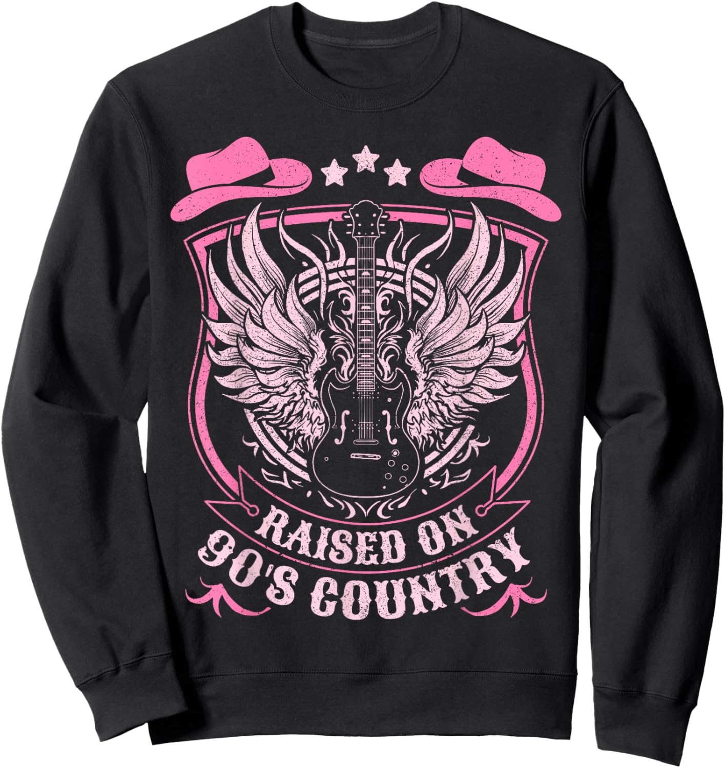 Nashville Raised On 90's Country Music Concert Outfit Sweatshirt - Sweatshirt | Black