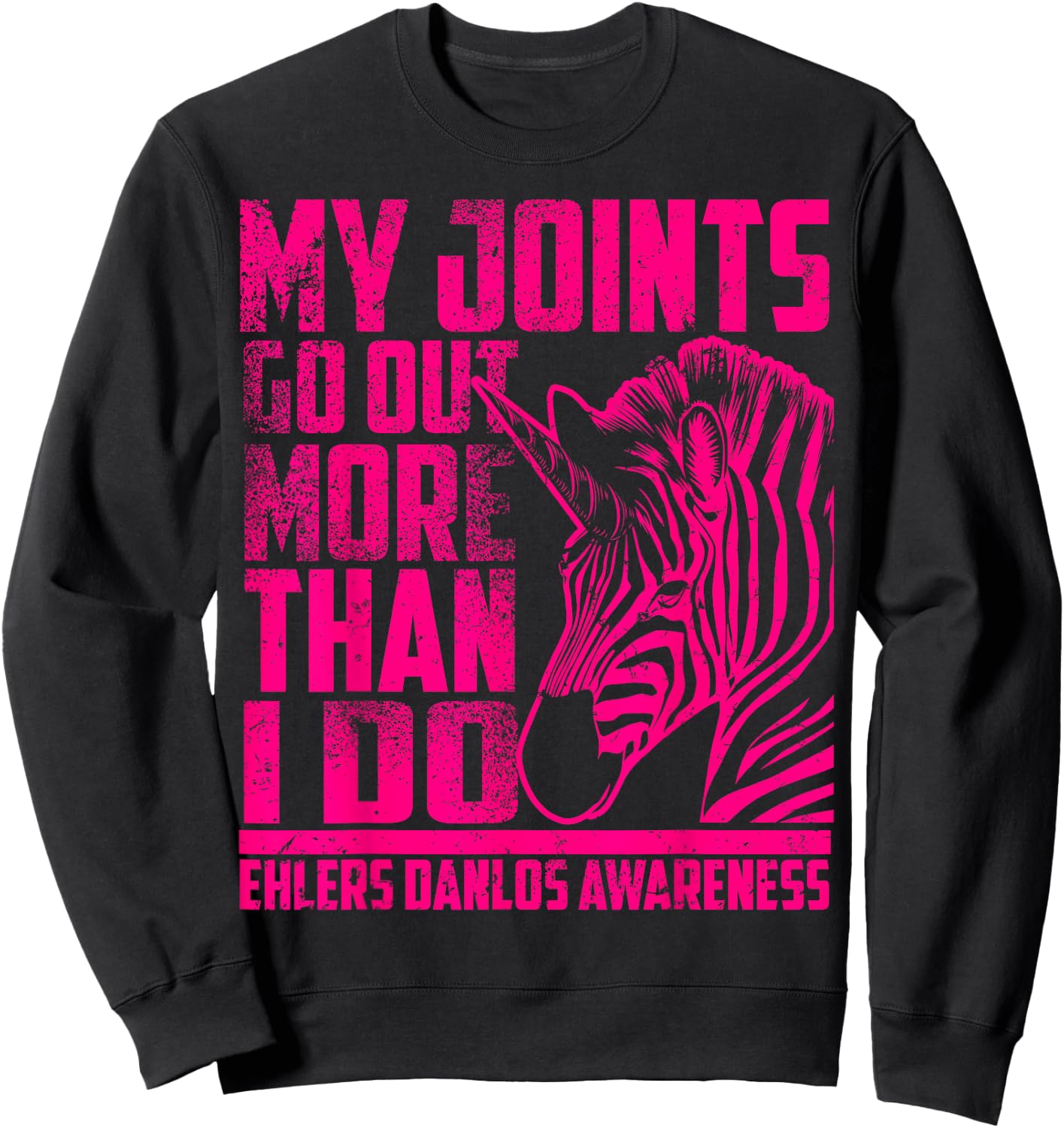 Funny Ehlers Danlos Syndrome Fighter EDS Awareness Gift Sweatshirt - Sweatshirt | Black