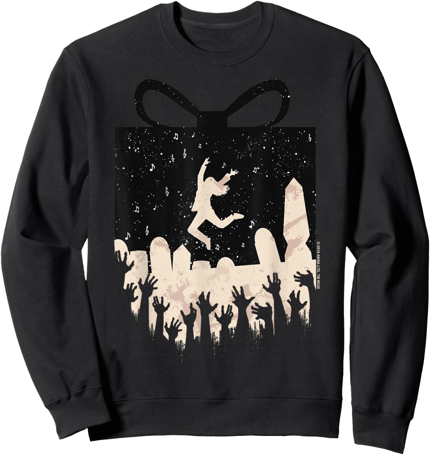 Anna and the Apocalypse Zombie Present Silhouette Christmas Sweatshirt - Sweatshirt | Black