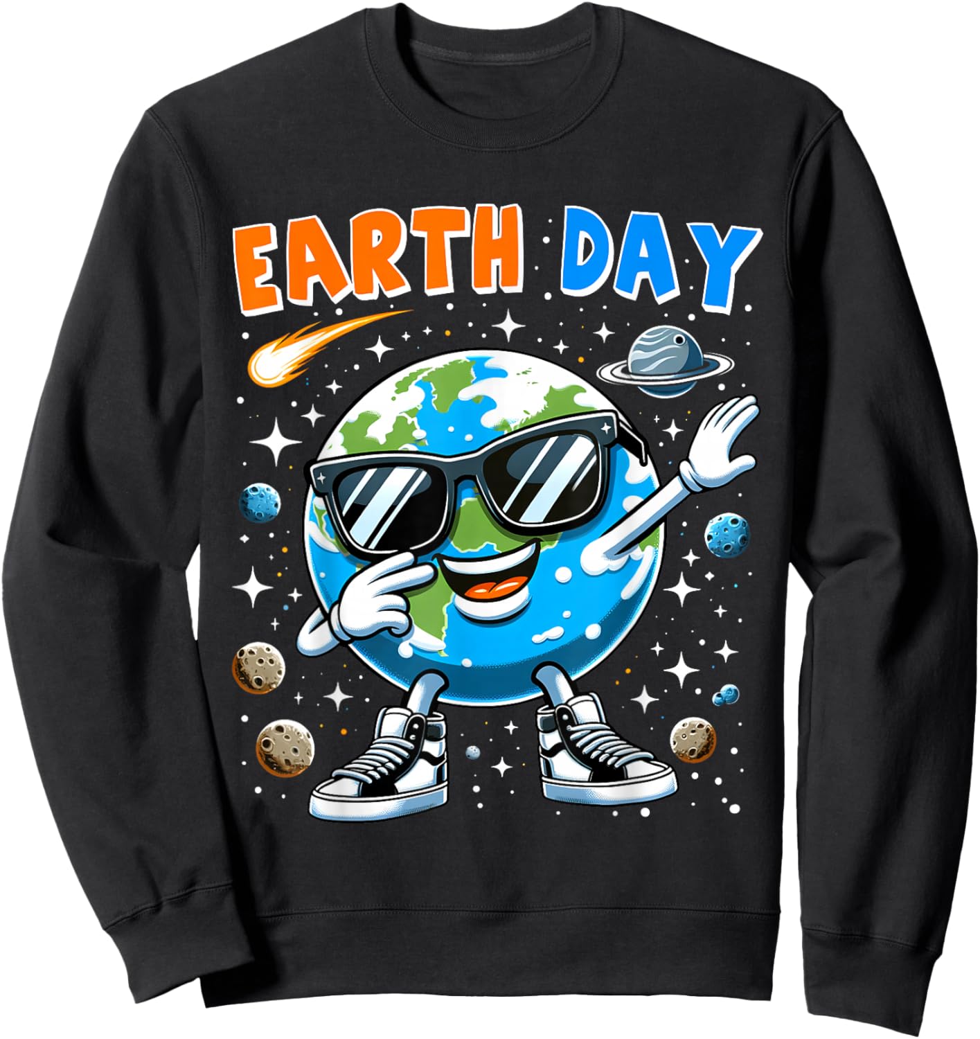 Boys Earth Day Every Day Funny Dab Dabbing Earth Kid Toddler Sweatshirt - Sweatshirt | Black